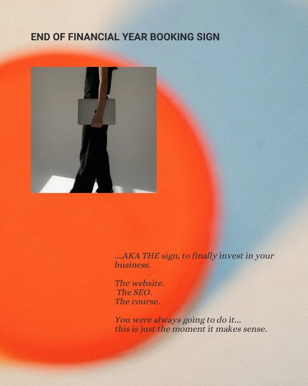 EOFY has a way of of clarifying what actually matters in your business&hellip;and we are booking our clients in early.

The website you&rsquo;ve been meaning to update. The SEO you know would make a difference. The dream course idea that&rsquo;s been