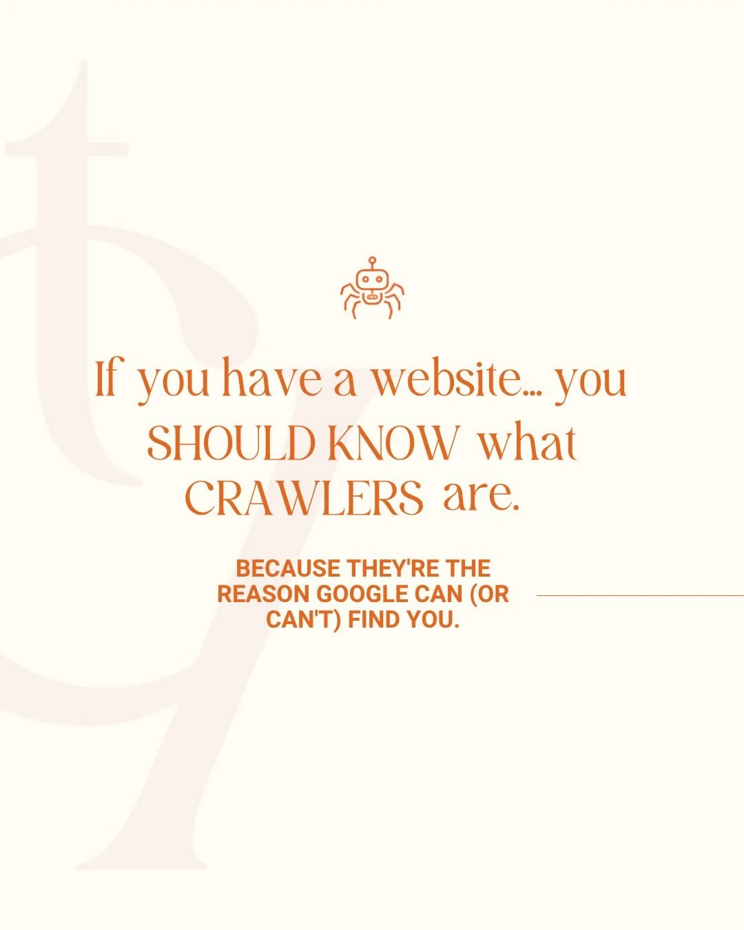 Have you ever heard of web crawlers? No?

&hellip;well then you&rsquo;re going to want to save this.

It&rsquo;s a term that shockingly people in the business world are not familiar with 👀

Most business owners know they need SEO. Very few know how 