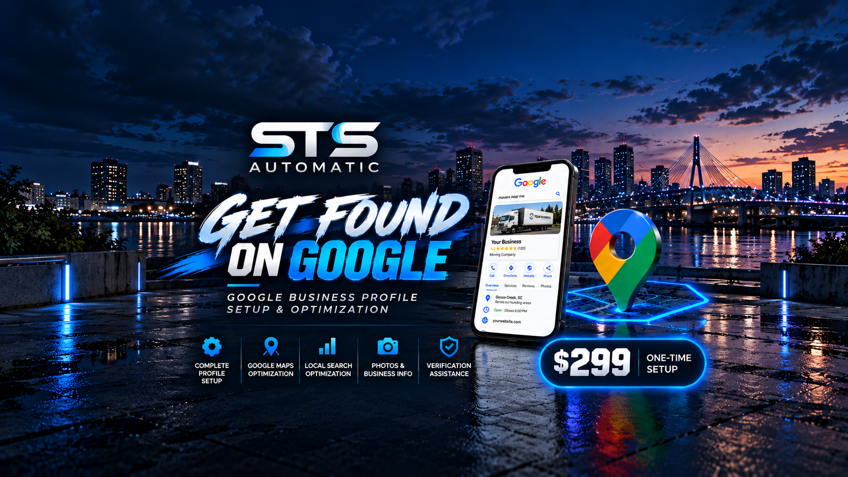 STS Automatic Google Business Profile setup and optimization service for Google Search and Maps