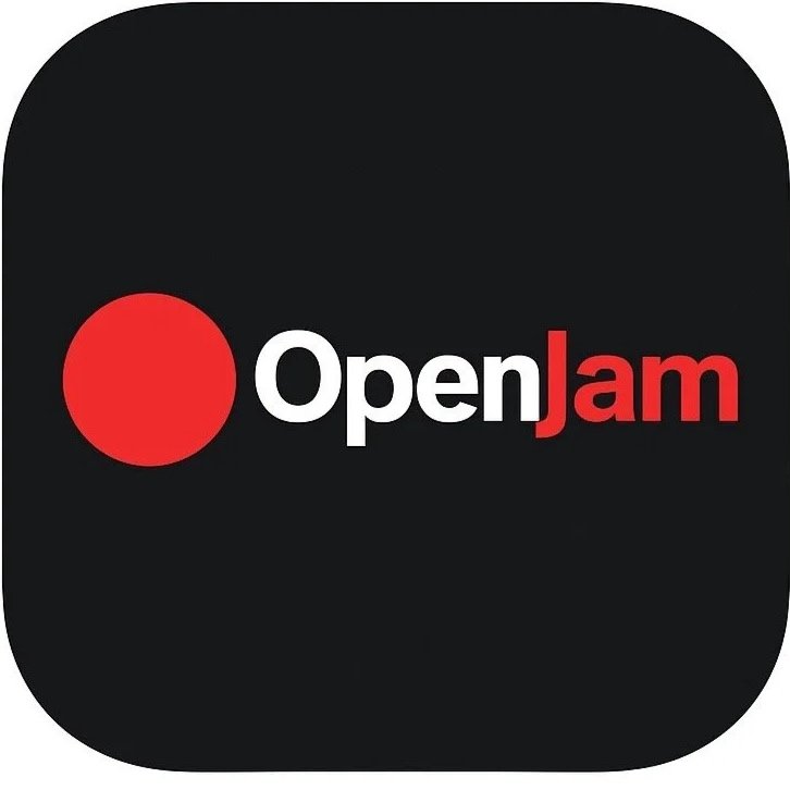 The image features a logo with a red circle followed by the words 'Open' in white and 'Jam' in red against a black background.