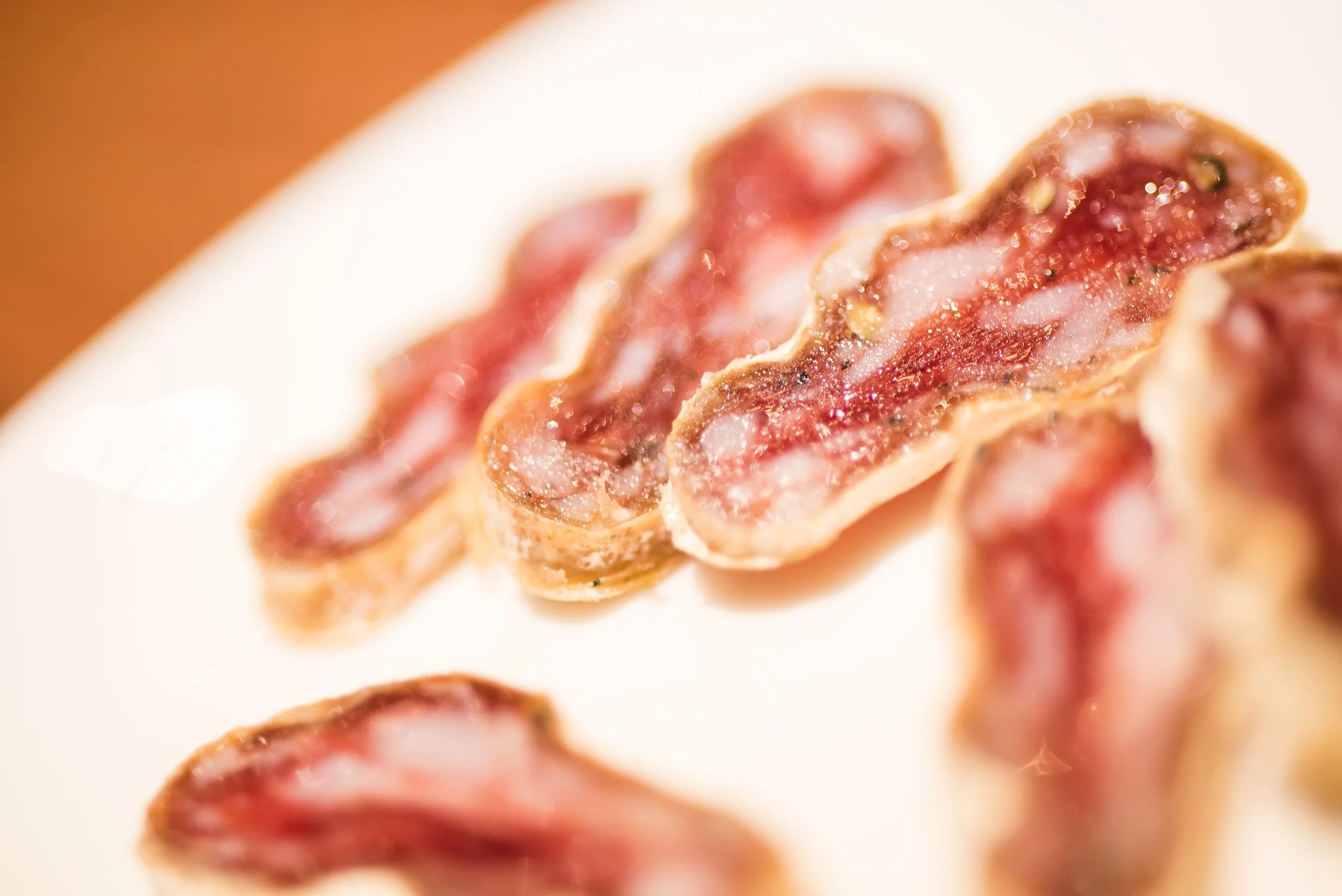 ベーコンのクローズアップ写真。