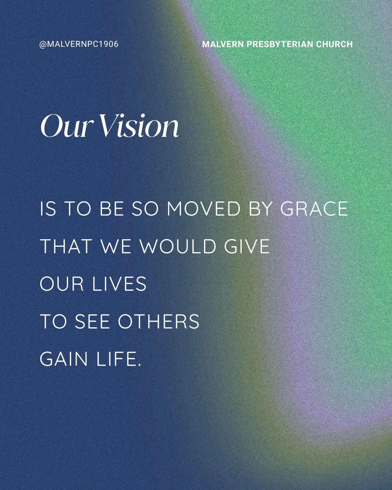 Our Vision 🙏❤️

To be so moved by God&rsquo;s grace 
that we gladly give our lives 
so others can find true life in Jesus.

Praying this stirs your heart today. 

Tag someone who needs this encouragement 👇