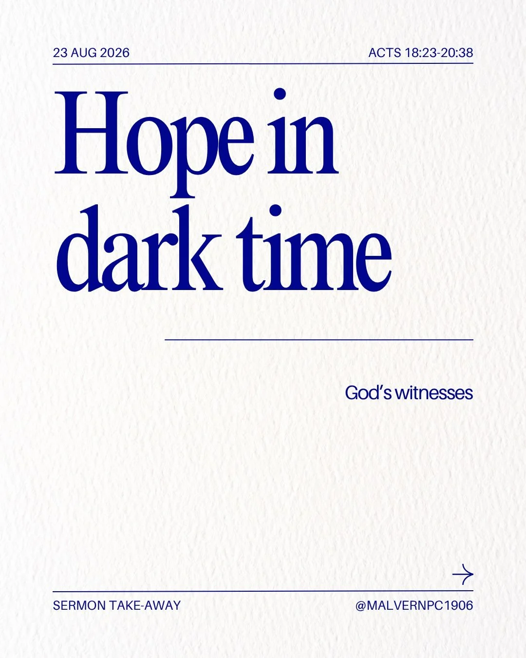 When dark times come, the question on our minds is often the same: &ldquo;Will I make it through this?&rdquo; 💭

I don&rsquo;t know what kind of trouble you&rsquo;re facing this week. But you can rest in this hope. 🙏

What question is on your mind 