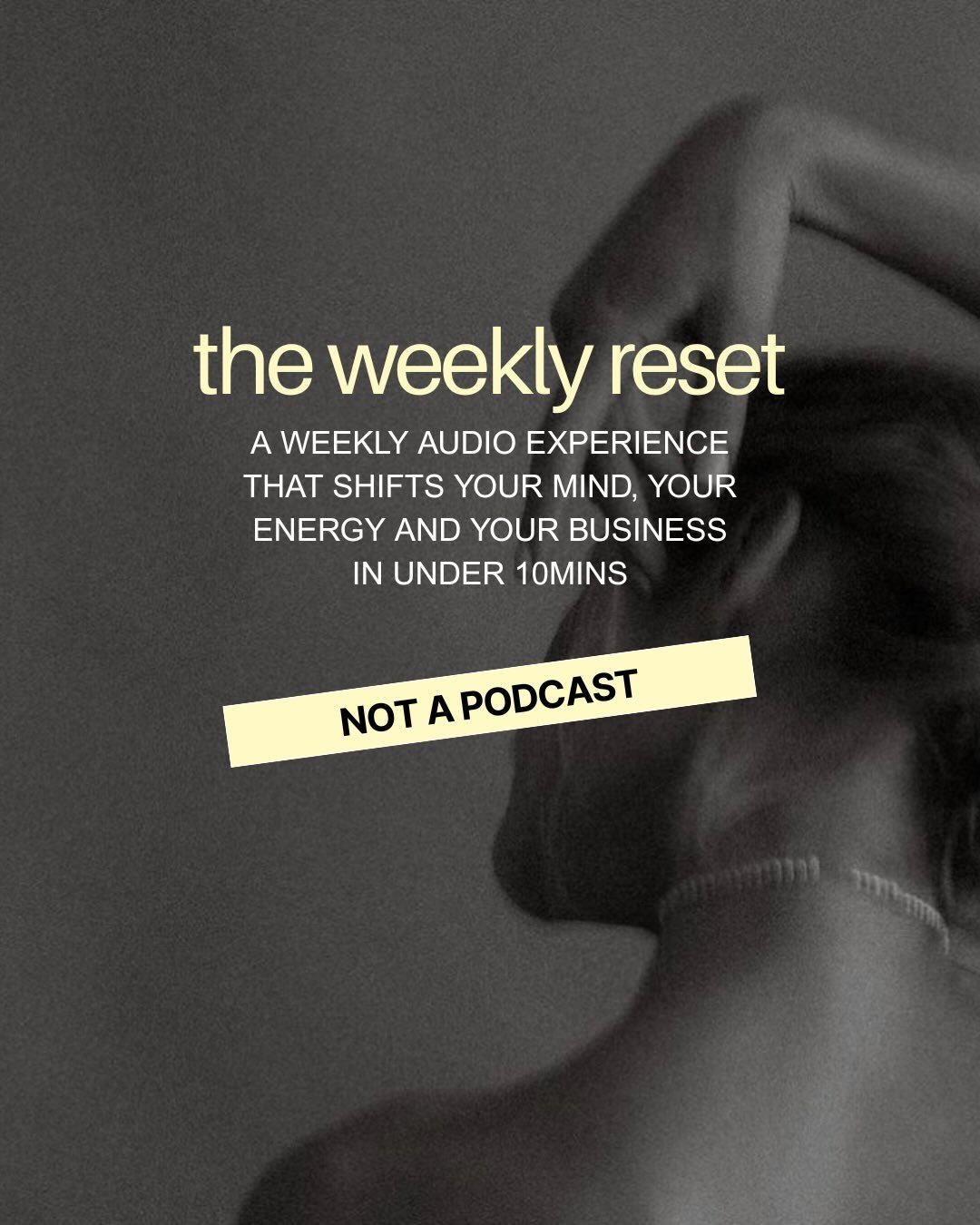 Let me be clear &mdash; The Weekly Reset is not a podcast.
 It&rsquo;s a reset.

It&rsquo;s not something you listen to while you scroll, drive, or half-pay attention.
It&rsquo;s something you drop into. 🎧

A weekly audio experience designed to shif