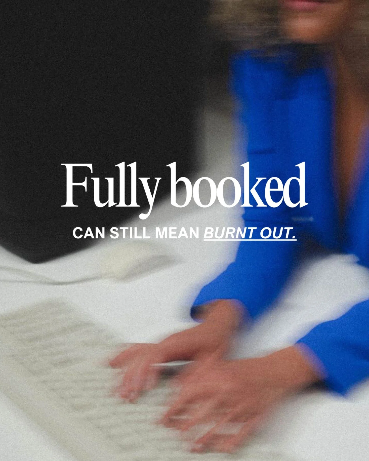 One of the biggest things my clients believe
before we work together is:

&ldquo;If I can just become fully booked&hellip;
Everything will be easier.&rdquo; "I'll be successful"

More profit =
More freedom =
Less pressure.

But fully booked