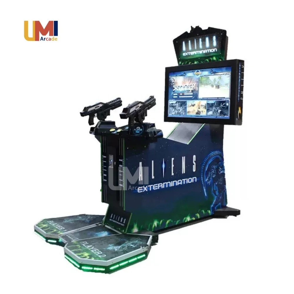 Deluxe 2-player arcade gun shooting machine with LED display