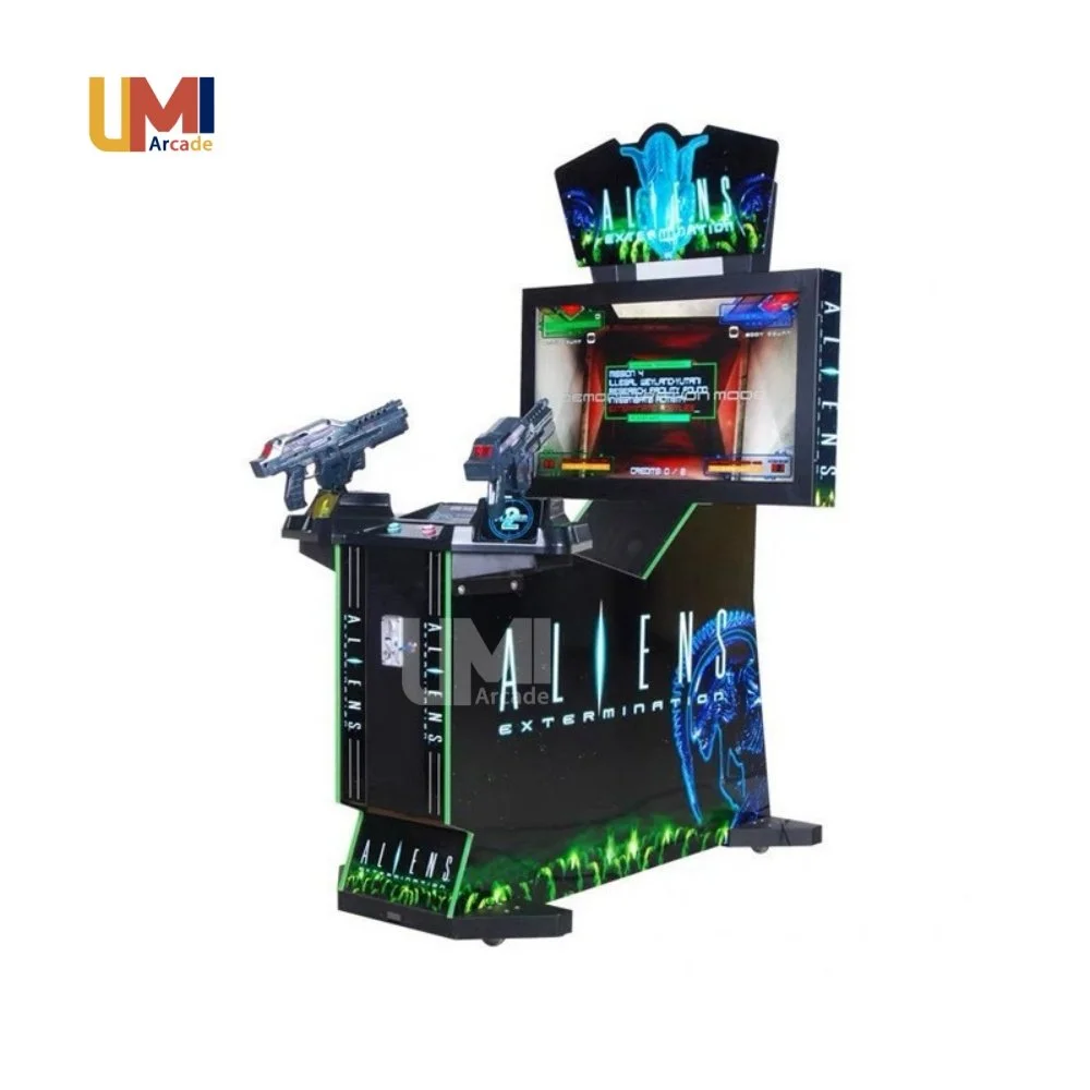 High-quality arcade gun game cabinet with dual players
