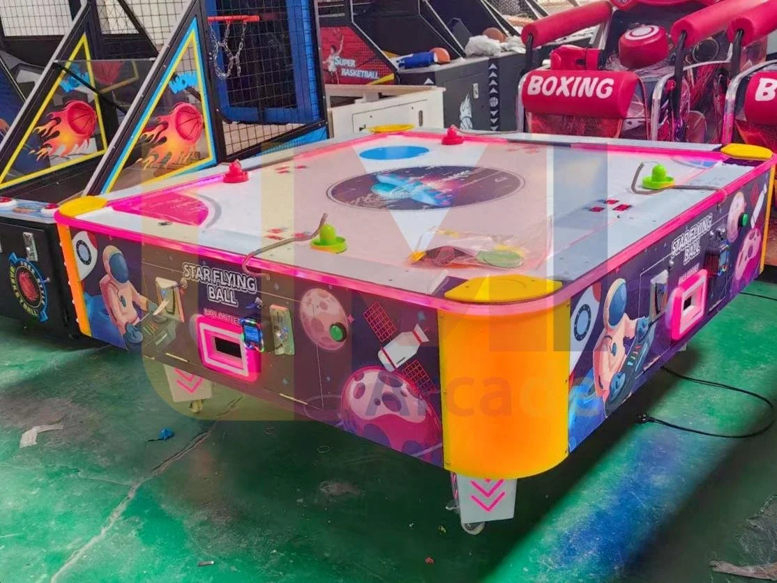4-person air hockey table machine- wooden  cabinet