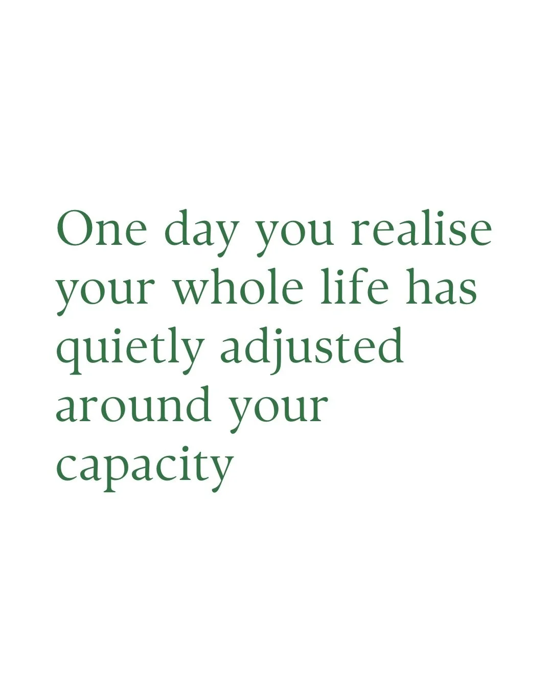 The strange part is how normal the adjustments eventually become.

The earlier nights
The buffer time
The energy maths before plans
The things you stop booking
The ways you quietly start planning around uncertainty

And then one day you realise it do