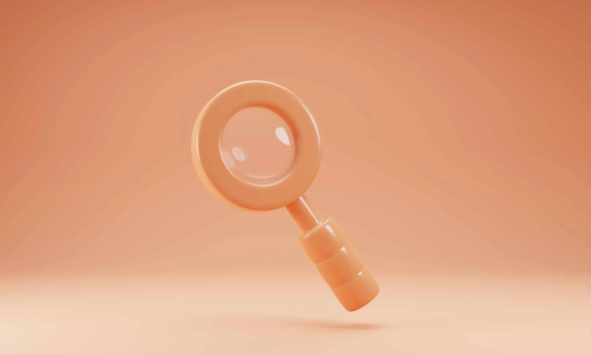 Förstoringsglas med orange färg. Analysera er kundserviceavdelning. Workz.