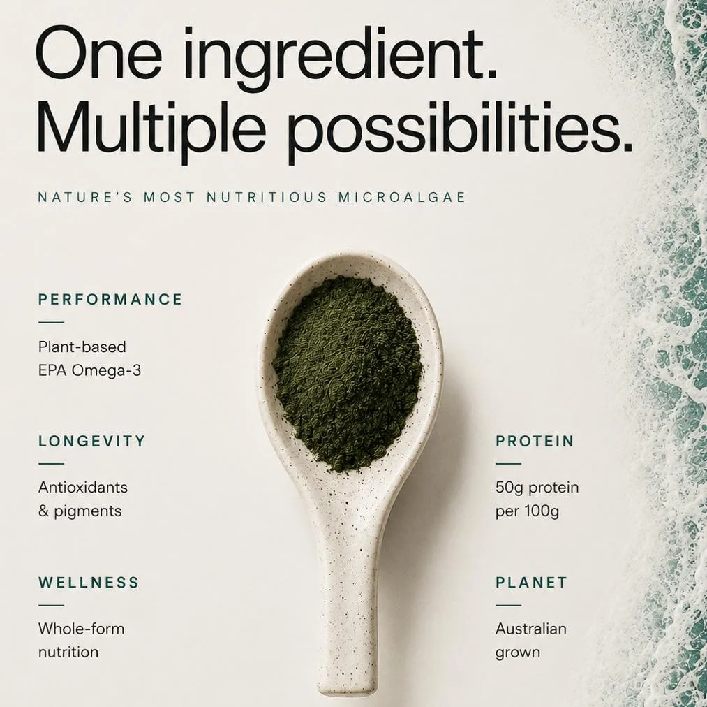 From the gut to the brain, all in one ingredient. 

 #ingredients  #ingredientsmatter #SeaO2Nanno #Microalgae #Algae