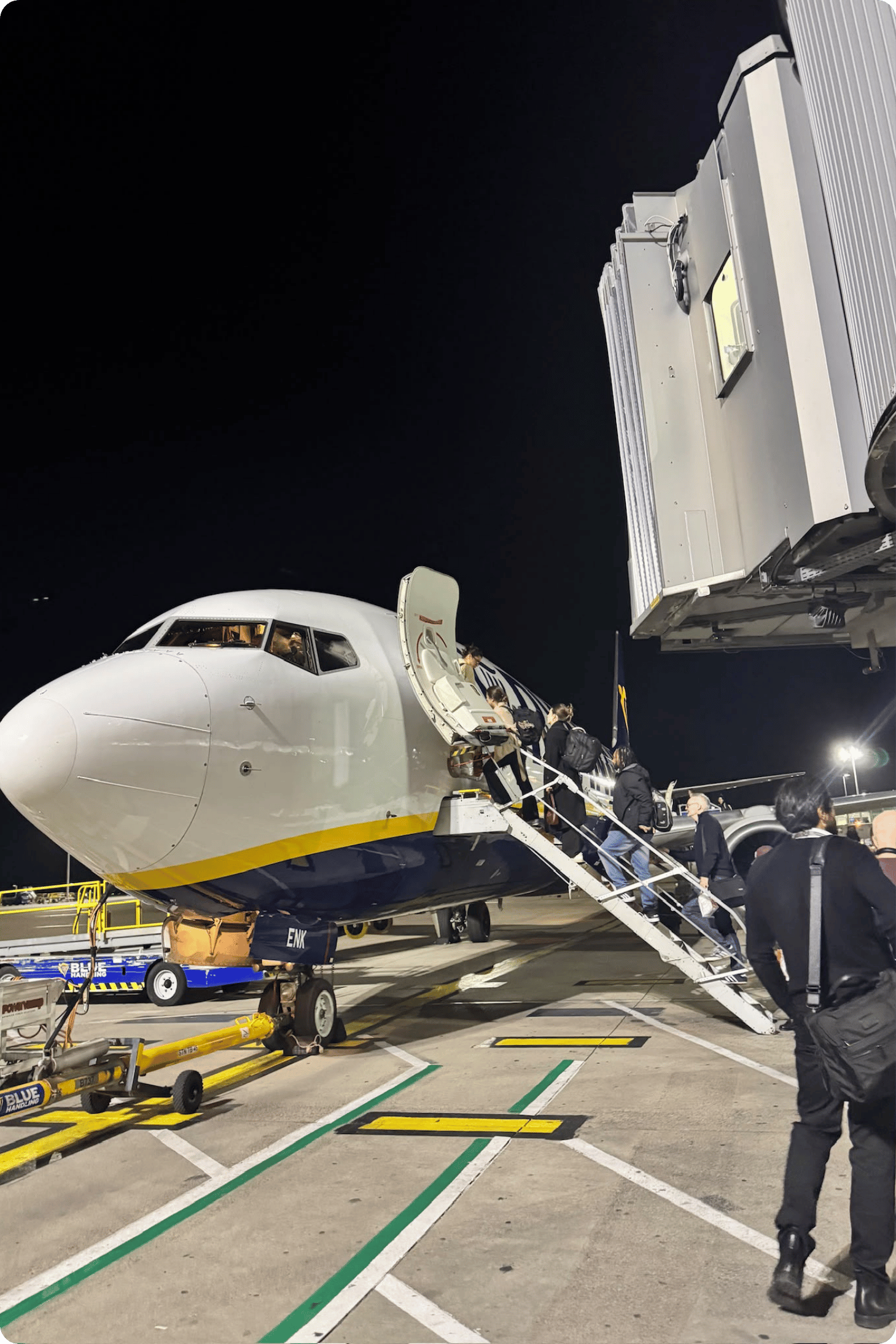 People boarding Ryanair flight to Italy
