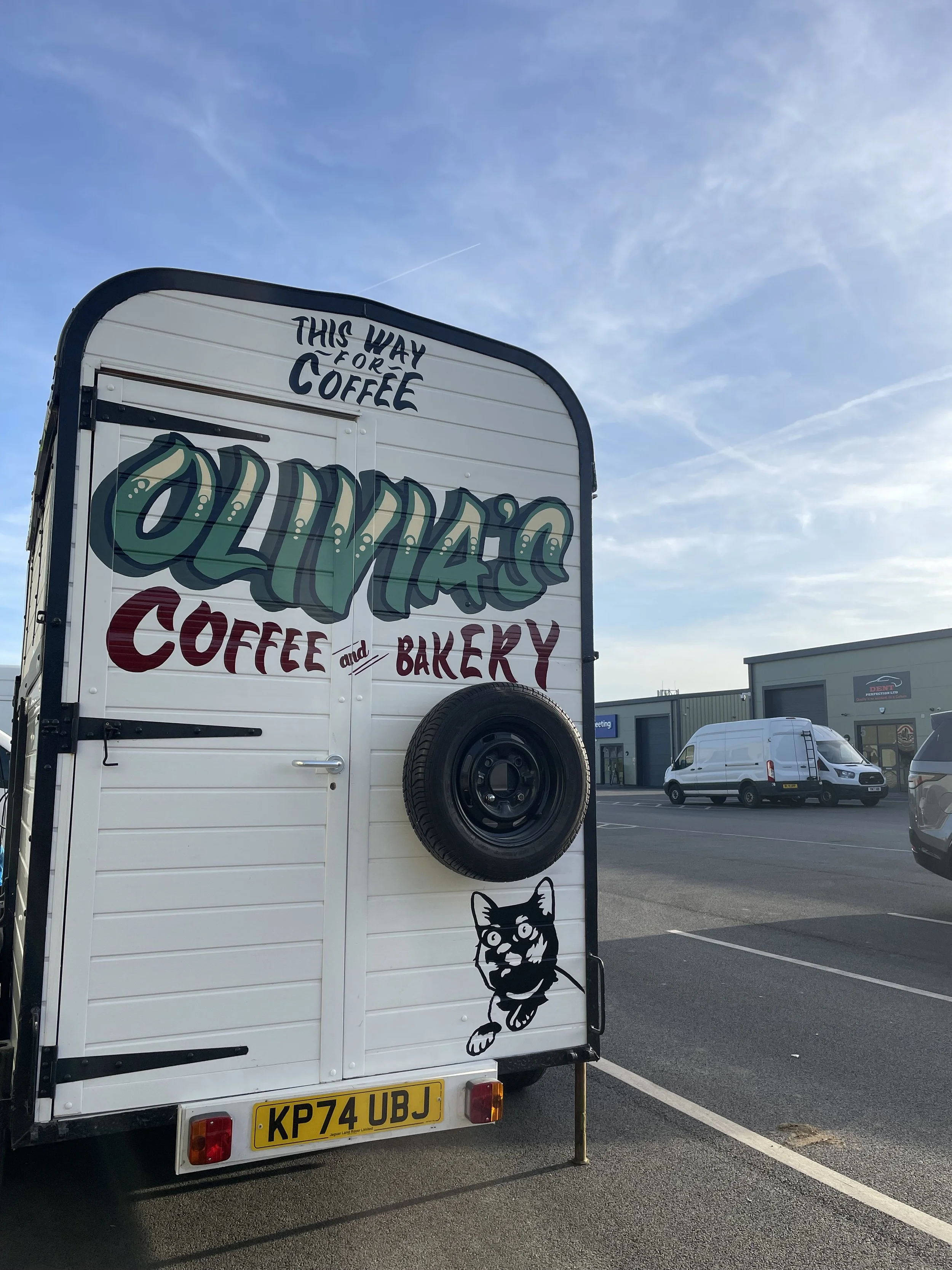 Hand painted coffee trailer