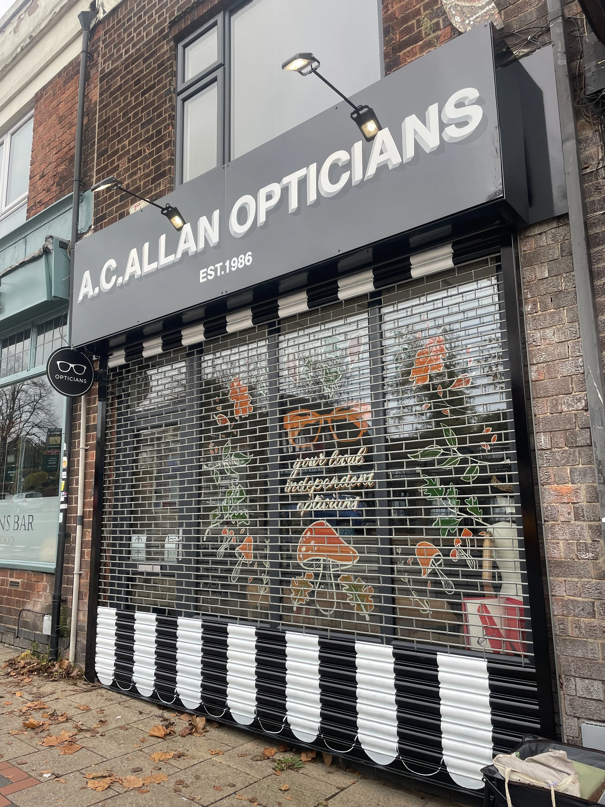hand painted opticians fascia