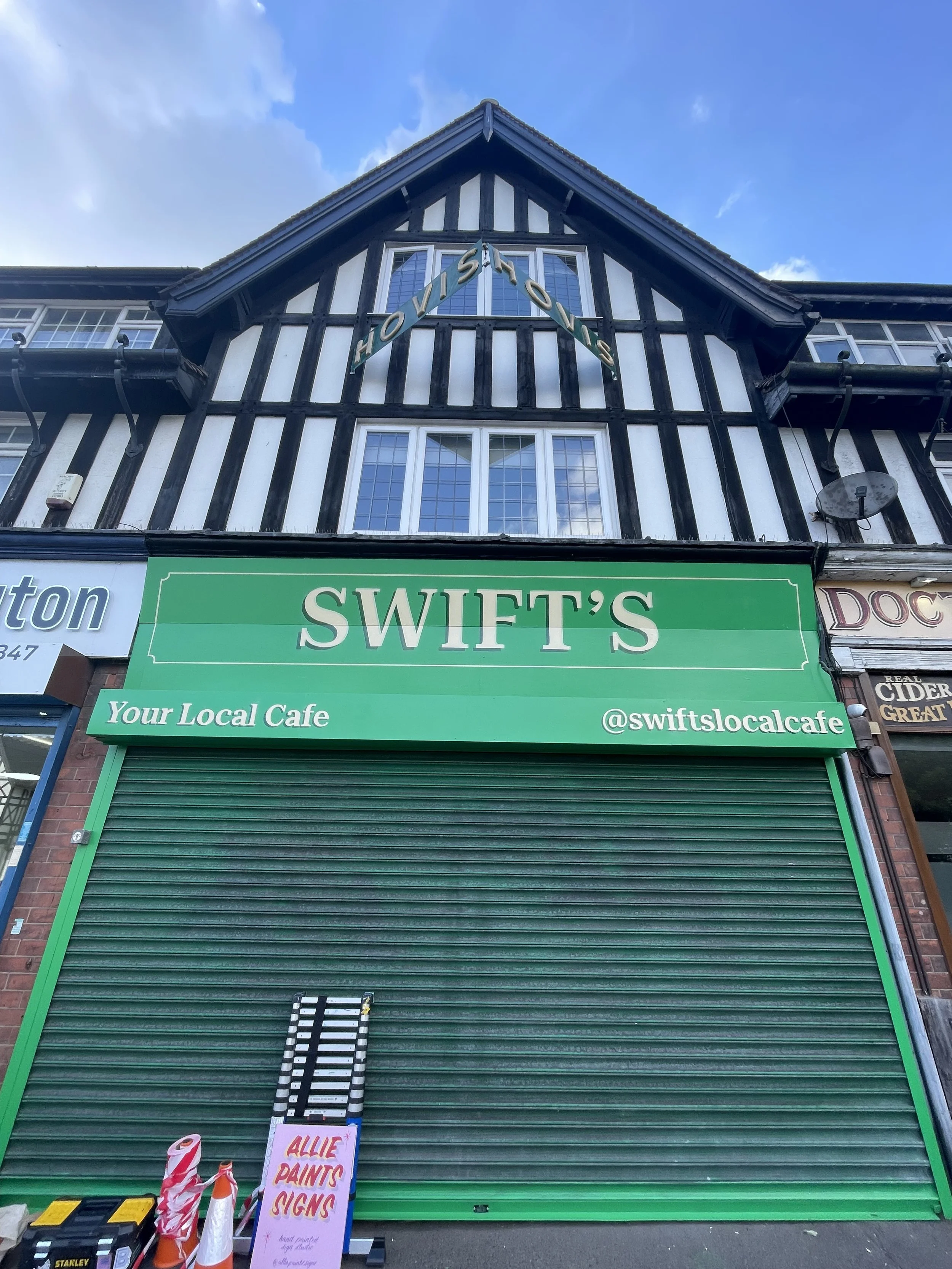  hand painted Nottinghamshire cafe fascia