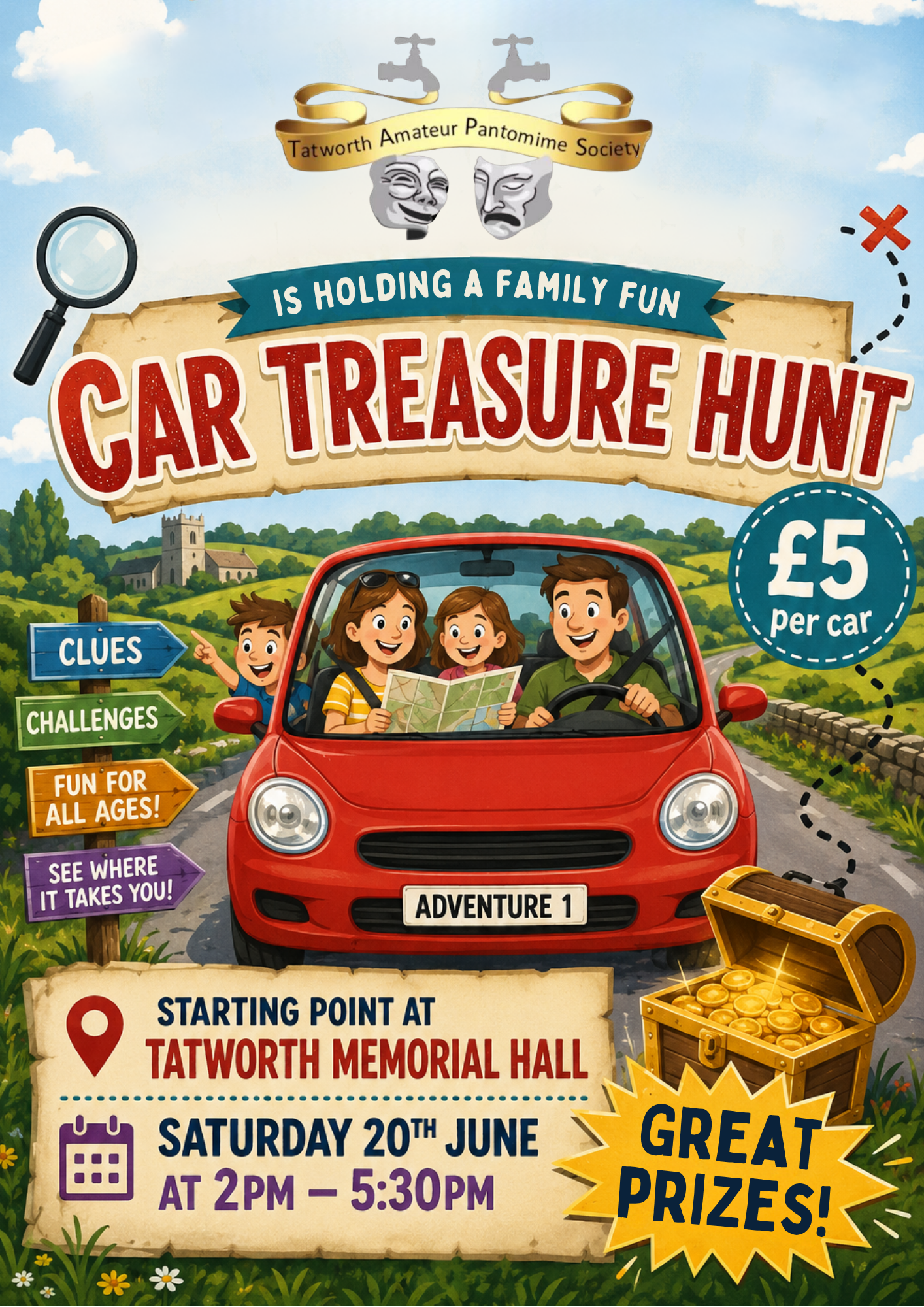Car treasure hunt in Tatworth