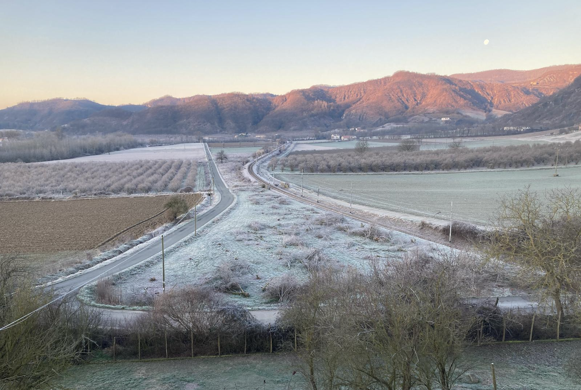 Winter morning view from the terrace