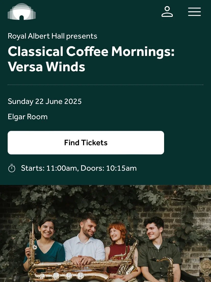 We can&rsquo;t wait to see you at our sold out @royalalberthall recital later! ⭐️⭐️⭐️ 
We will be playing a selection of our favourite pieces in the gorgeous Elgar Room (and eating icecream on the steps afterwards).

See you all from 10:15 for pastry