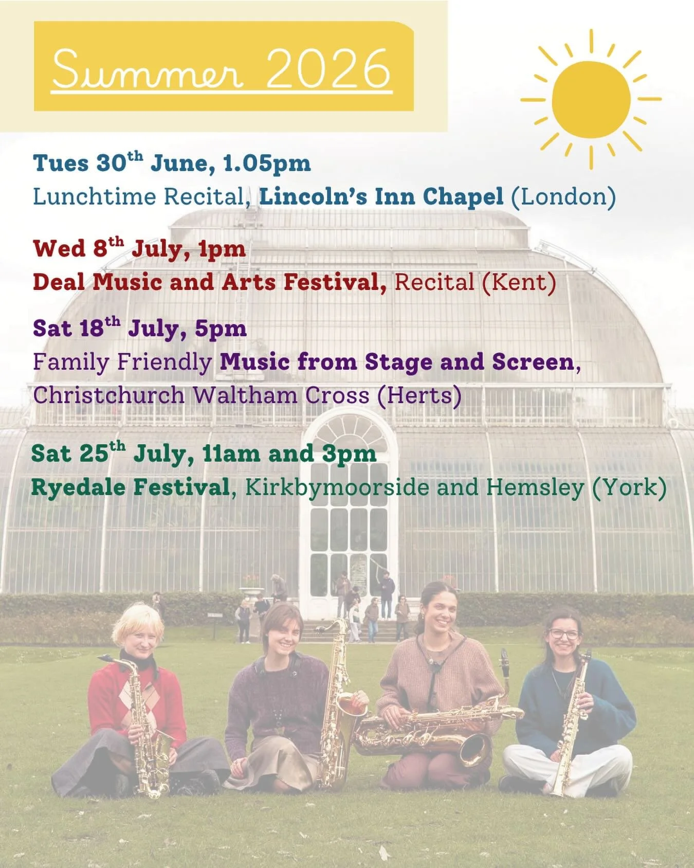 Our Summer 2026 Season is fast approaching! 🎶
Come and catch us playing at our upcoming concerts! 
Tickets &amp; More Info available from our website - link in bio 🔗🎟️ 
&mdash;&mdash;&mdash;&mdash;&mdash;&mdash;&mdash;&mdash;&mdash;&mdash;&mdash;&