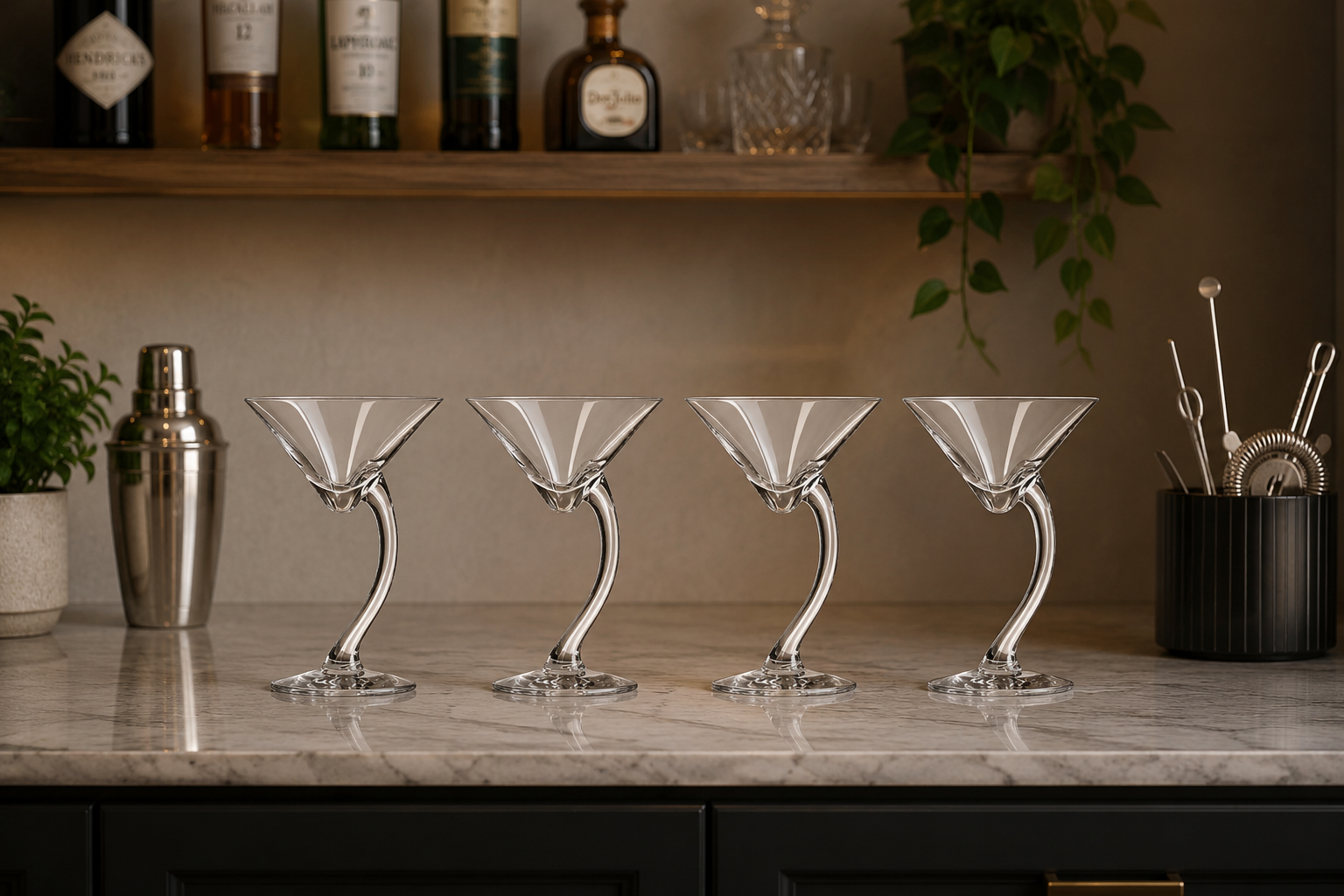 Libbey Gravura Cocktail Glasses- Set of 4