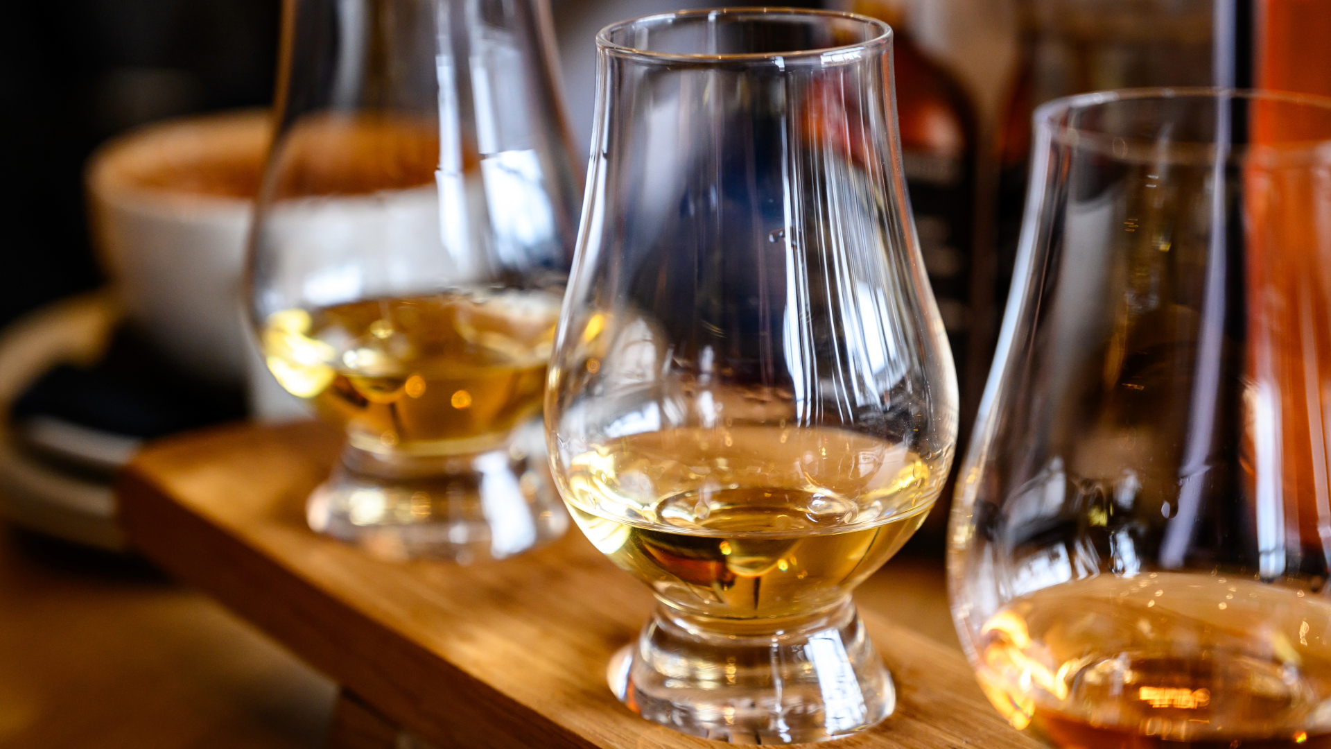Whisky tasting on a distillery tour in central Scotland