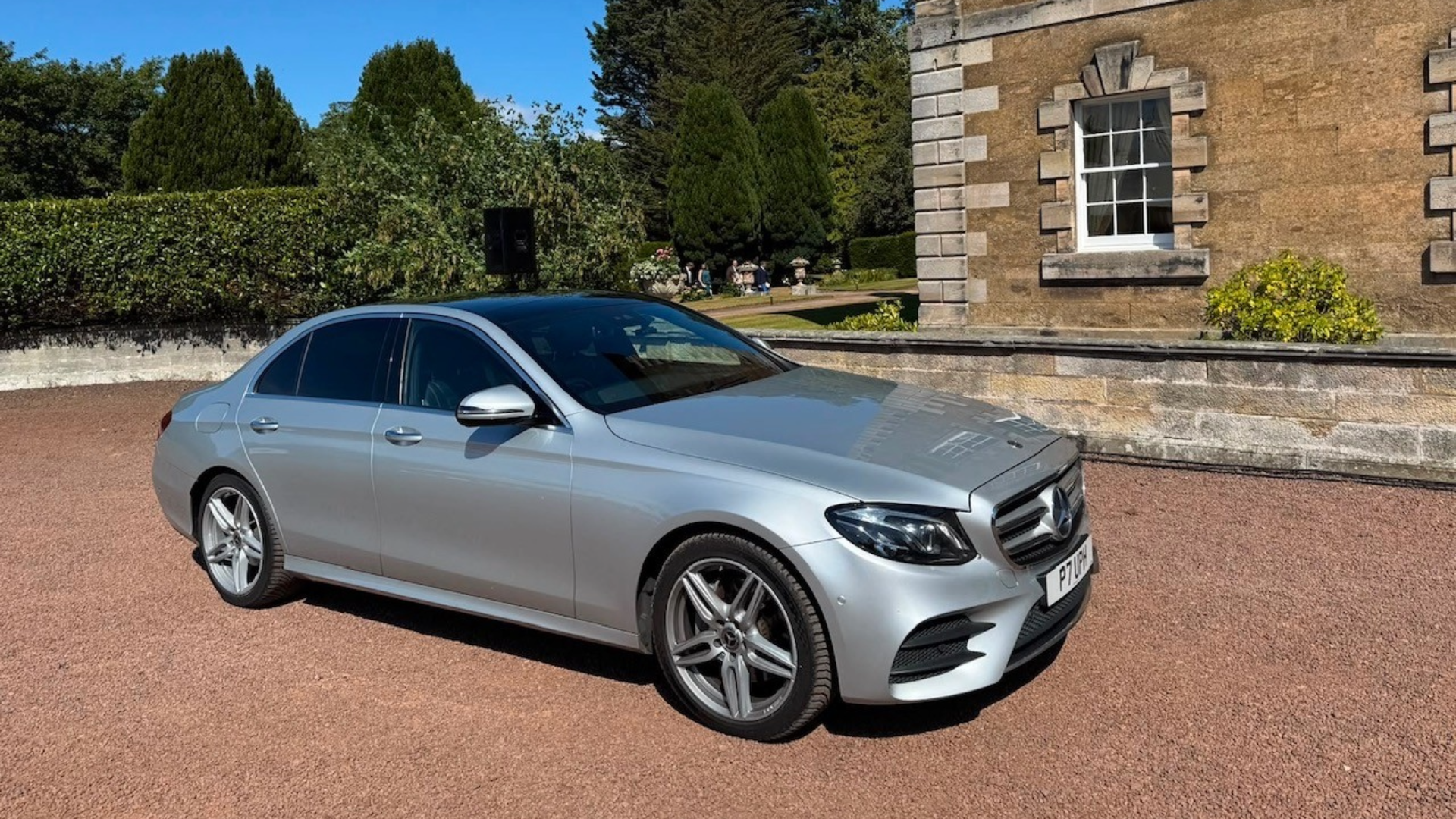 Mercedes-Benz E-Class outside hotel in Scottish Highlands