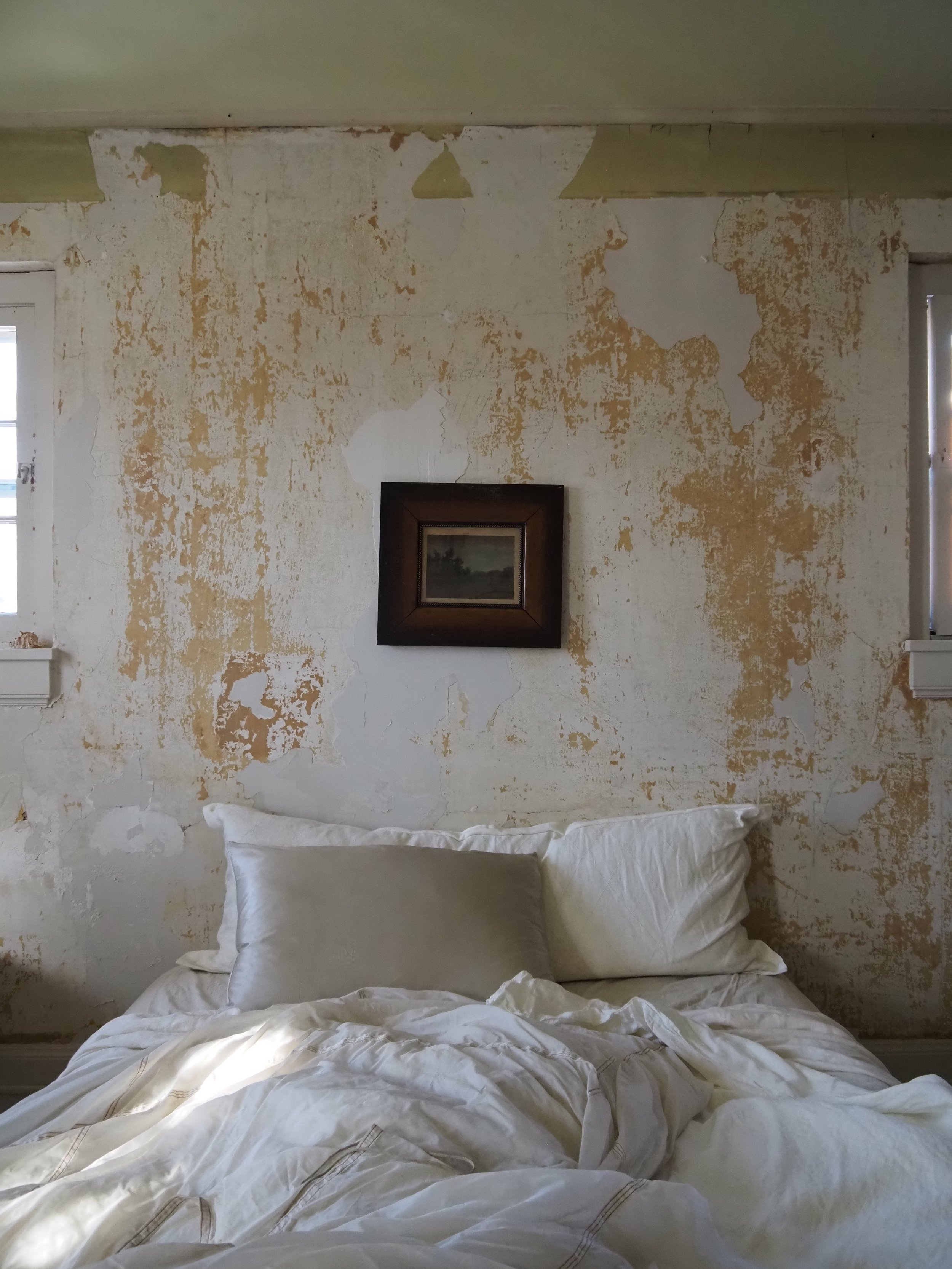 Landscape Painting with Antique Wood Frame