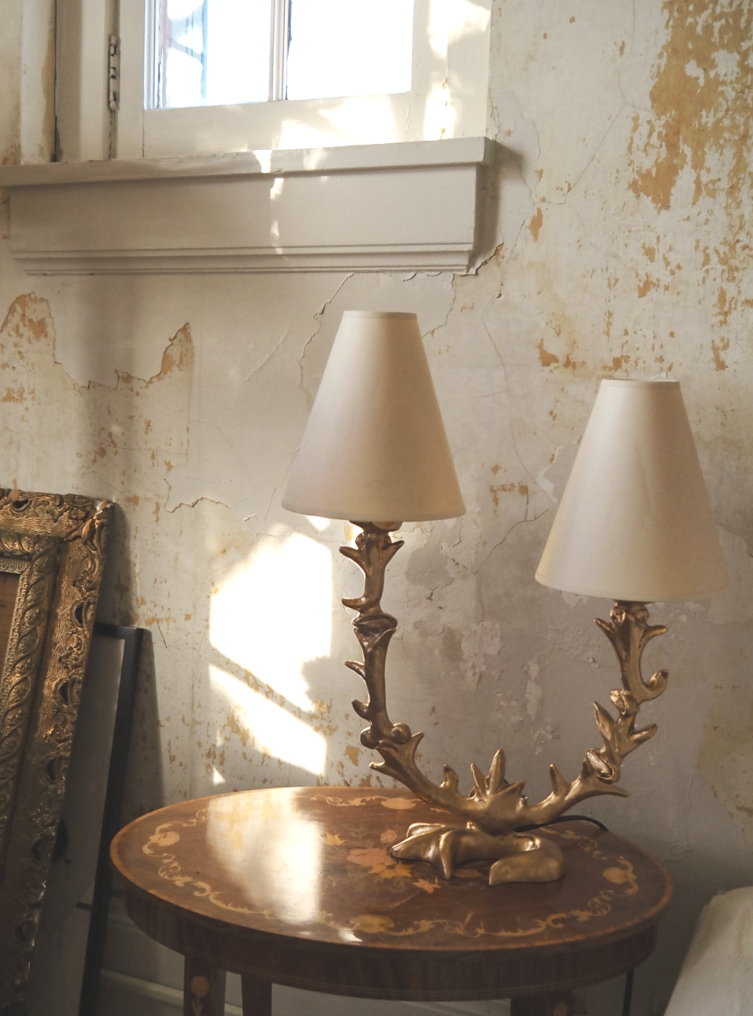 French Gilt Bronze Lamp by George Mathias for Fondica