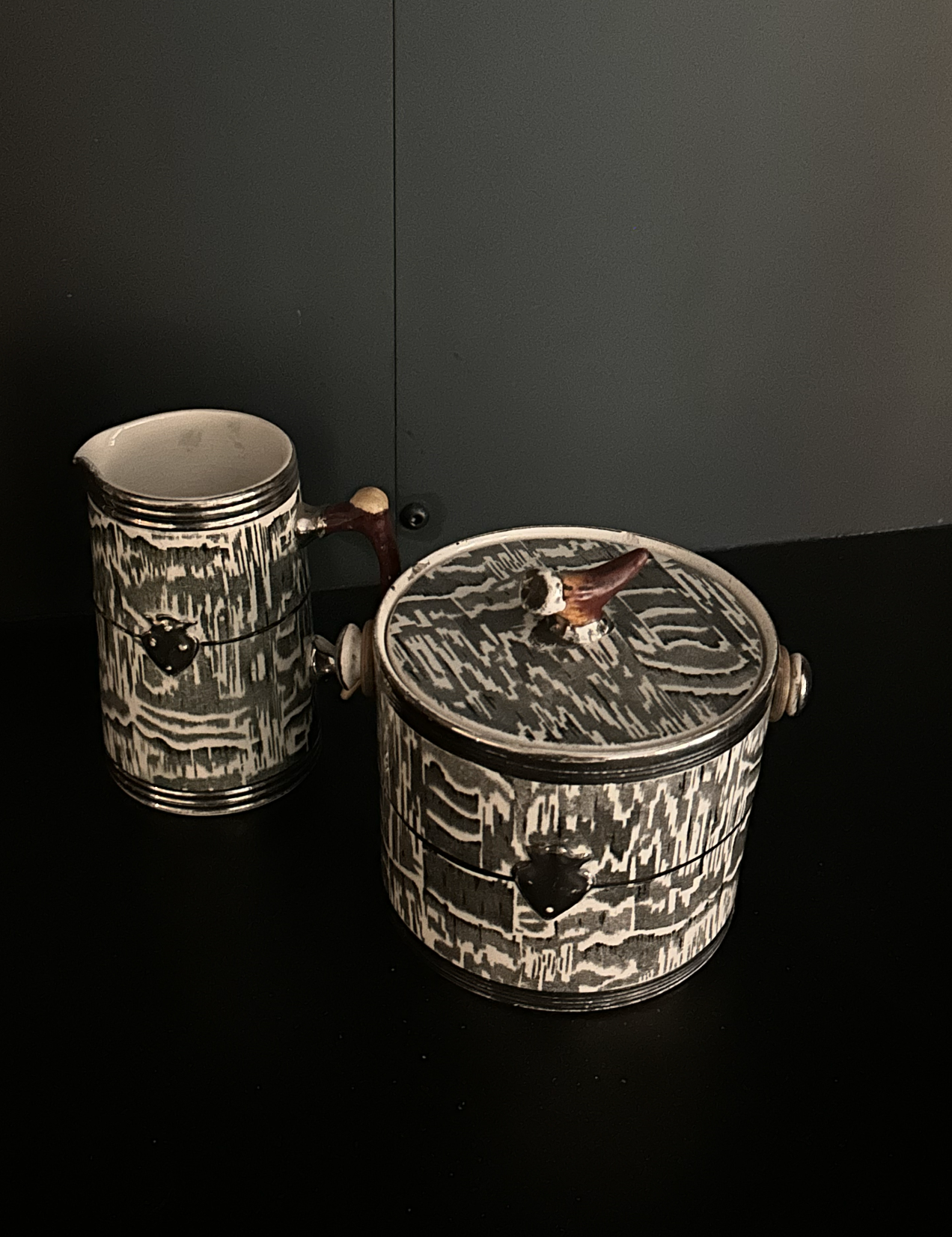 1920s Arthur Wood Silver Shield Staffordshire Barware