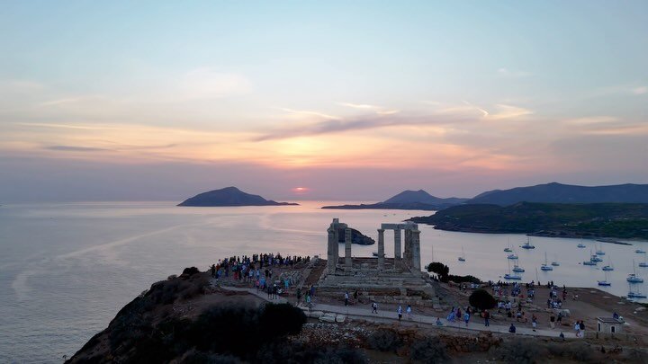 One of our favorite sunsets at the ultimate temple .. #poseidonstemple #our #magical #sunset #experience