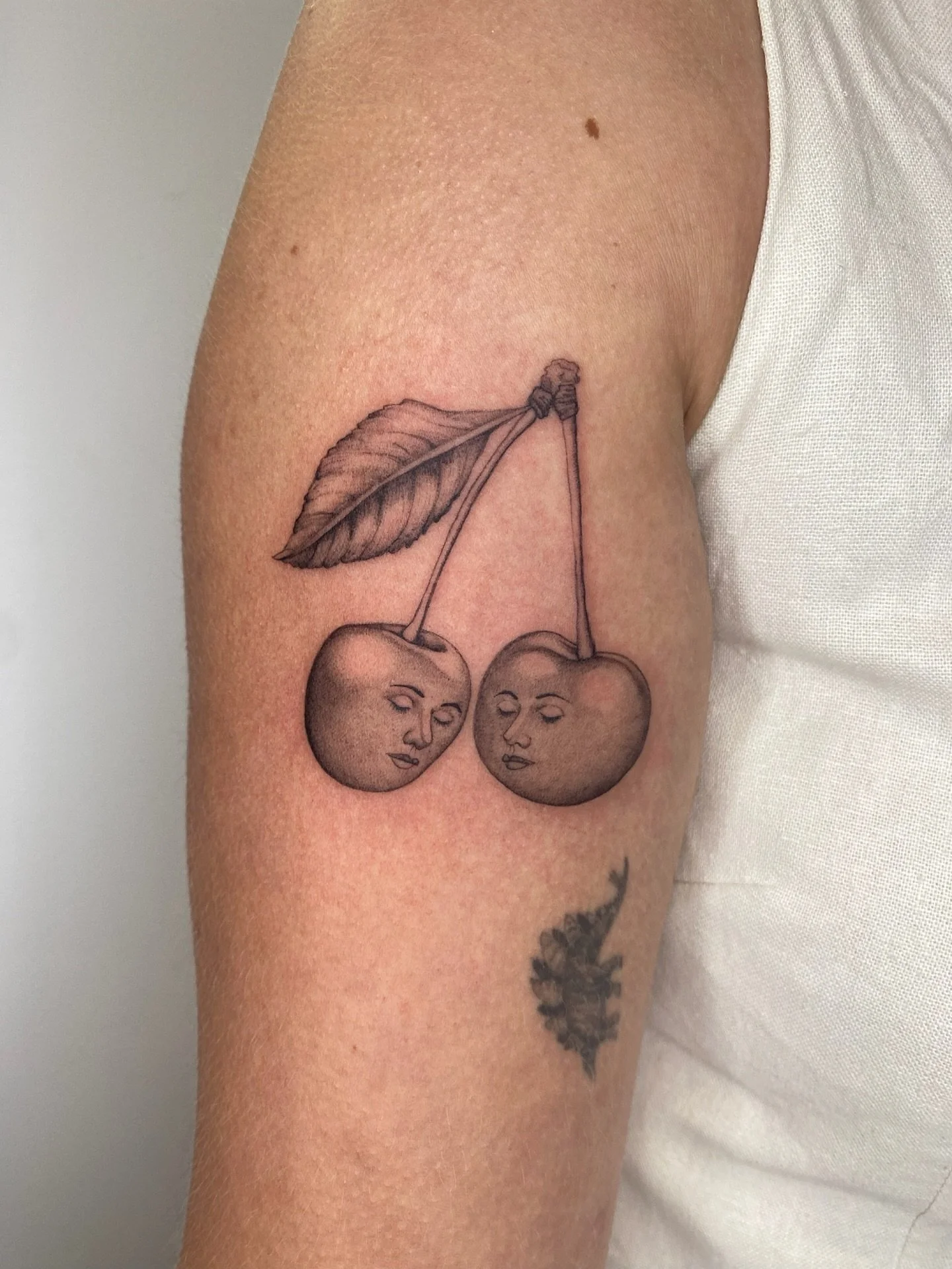 A variation of a flash, thank you Imogen 🍒

Made at @tangerinedreamsstudio 

#cherrytattoo #flashtattoo #londontattooartist #vintagetattoo #finelinetattoo #femaletattooartist