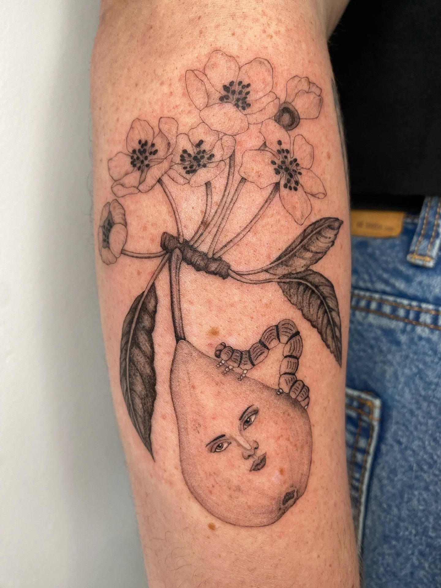 From my flash for Harriet thank you so much! 
I love tattooing fruit ladies &amp; there&rsquo;s a few flash pieces still available, swipe to see them 🥭
The lemon has been done but always happy to do variations of flash if the one you like has been t