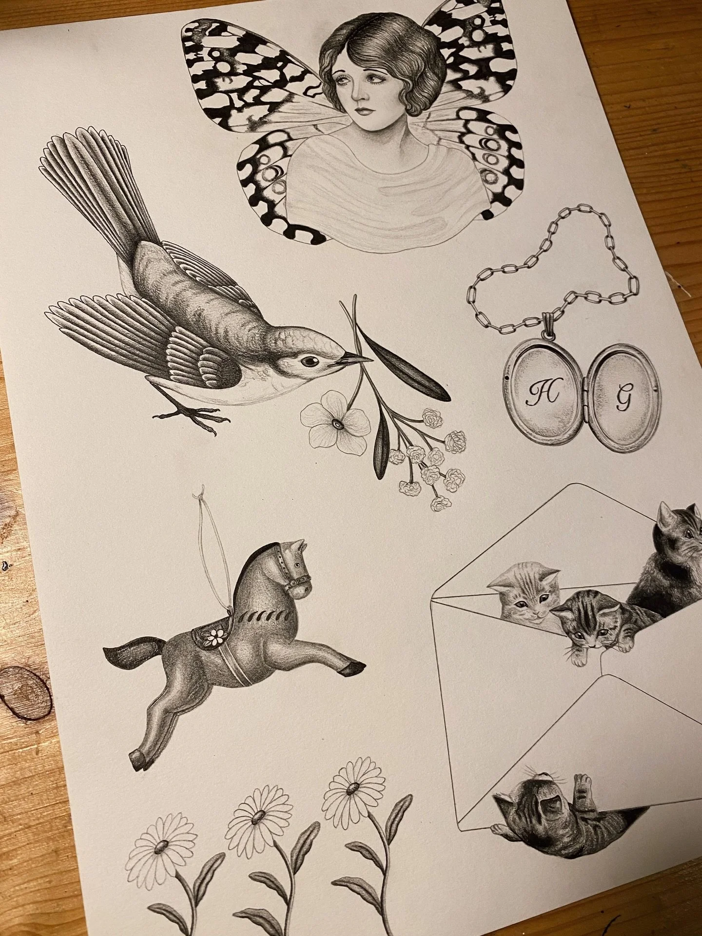 New flash sheet, as always drawn with Zeppelin on my lap 🖤 All designs are available to be tattooed, get in touch if you&rsquo;d like to get something in the new year! More flash in highlights ✨

#flashtattoos #tattooflashsheet #tattooflashart #tatt