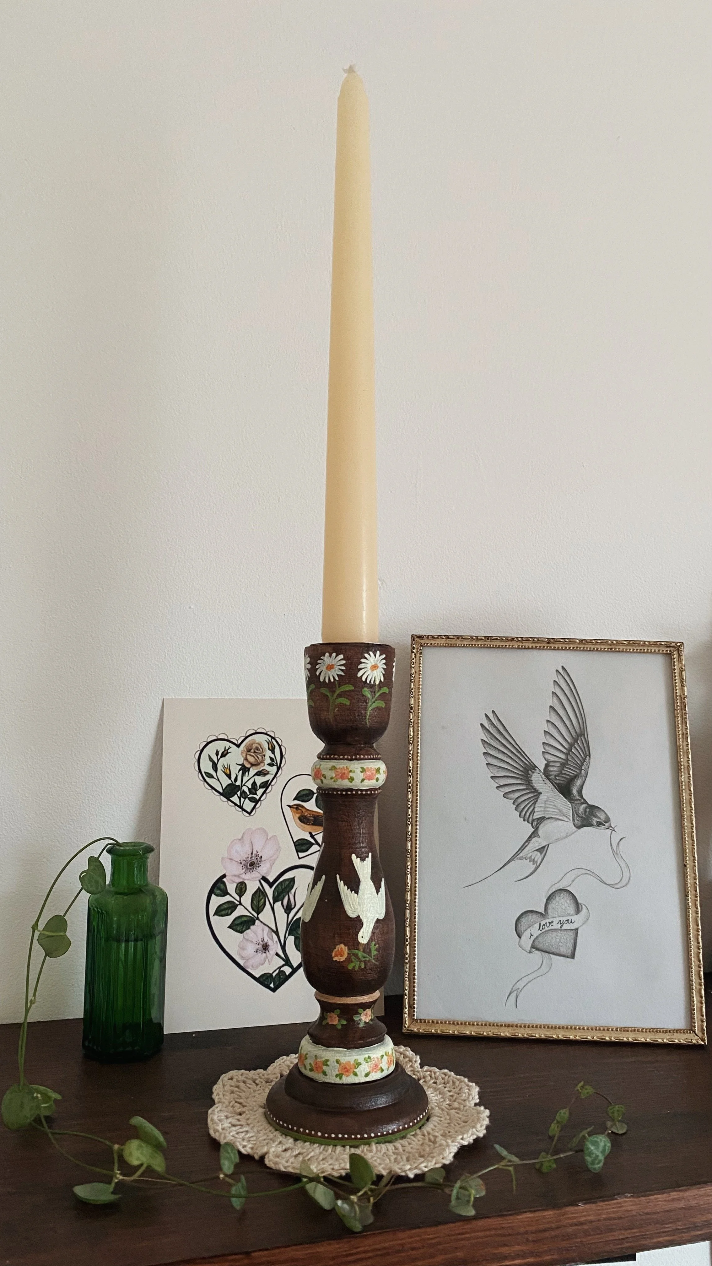 Hand painted candle holders