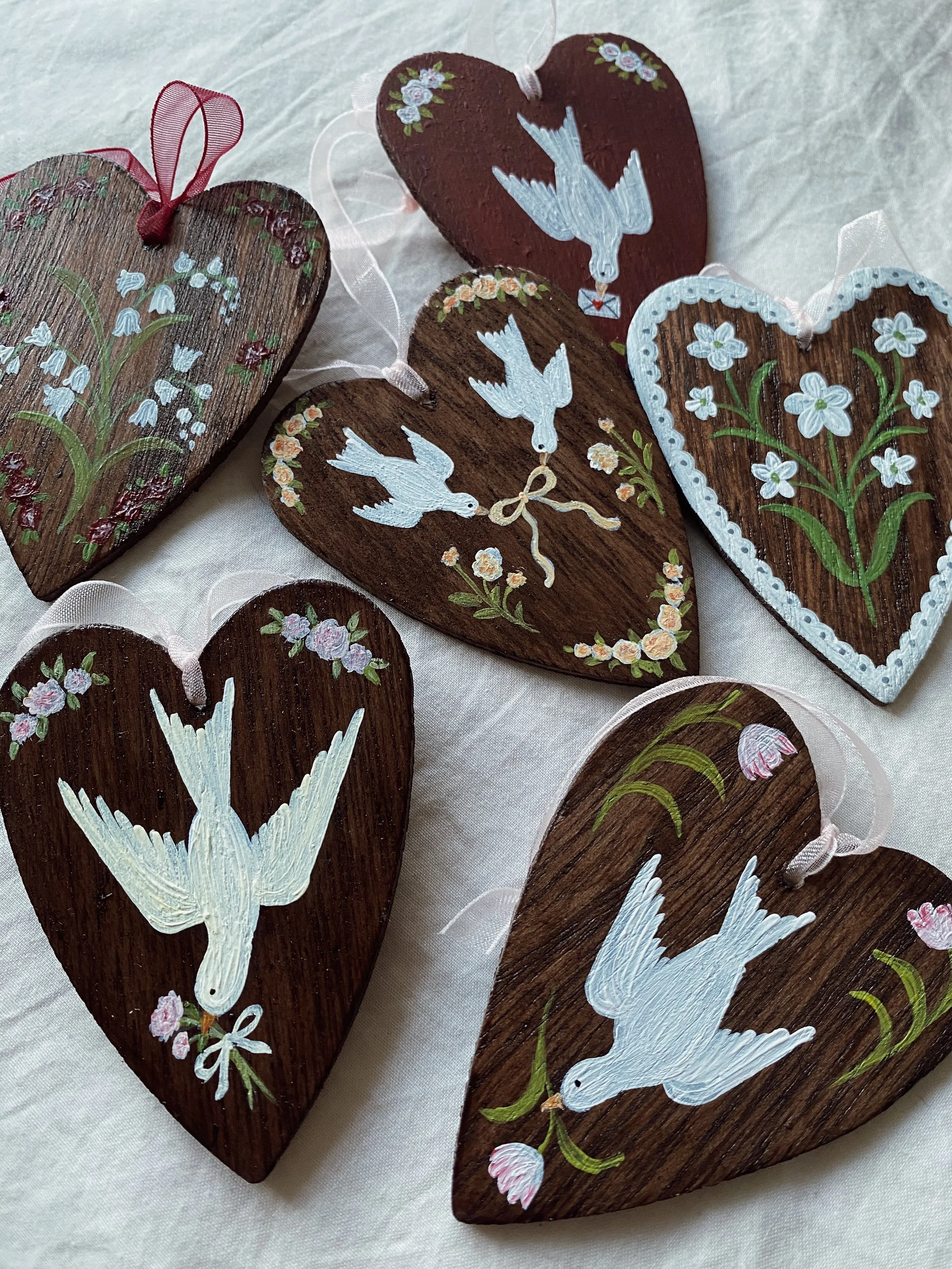 Valentine's hand painted hearts
