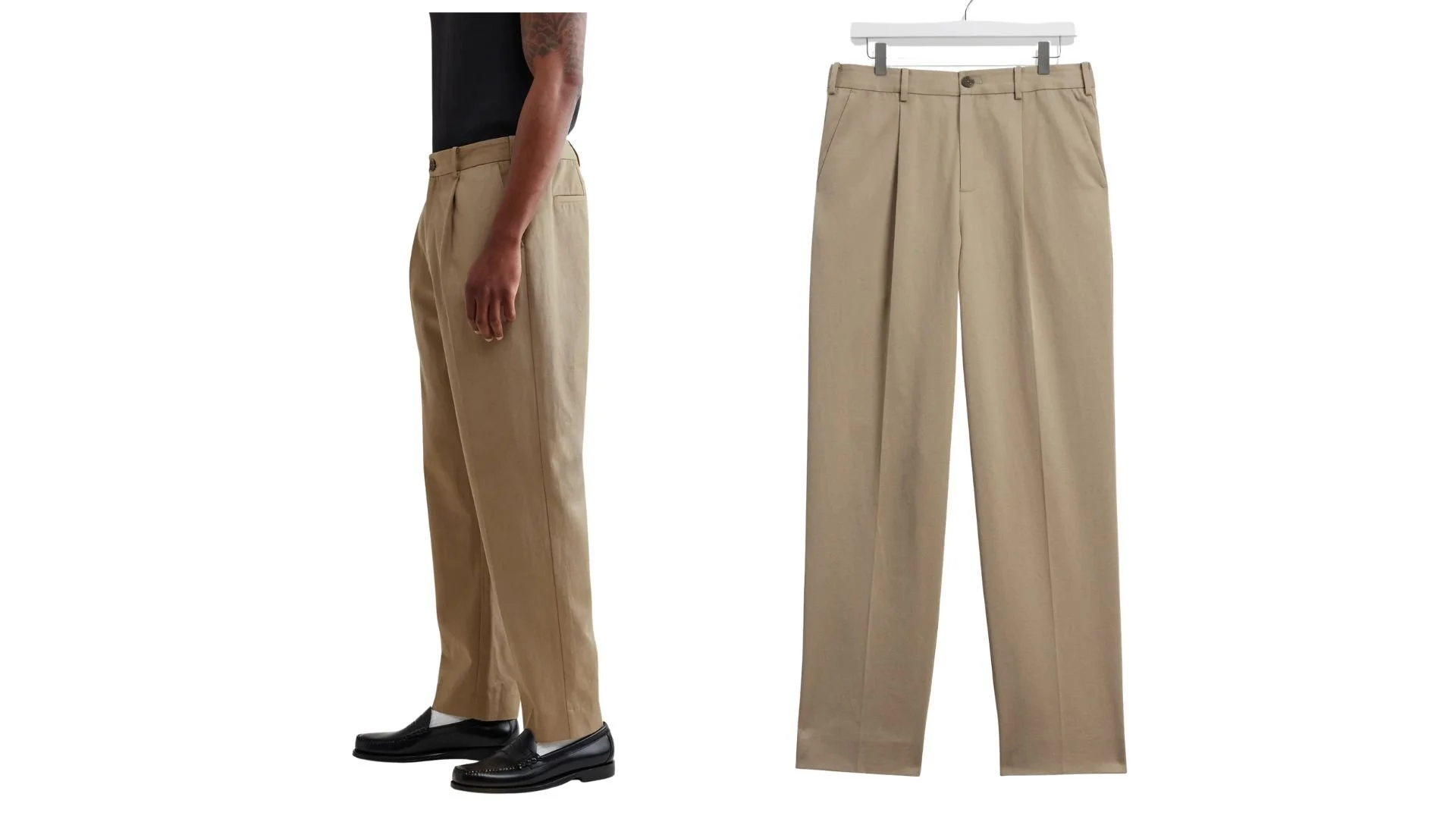 Wax beige wide pleat front trousers - menswear stylist in London.jpg