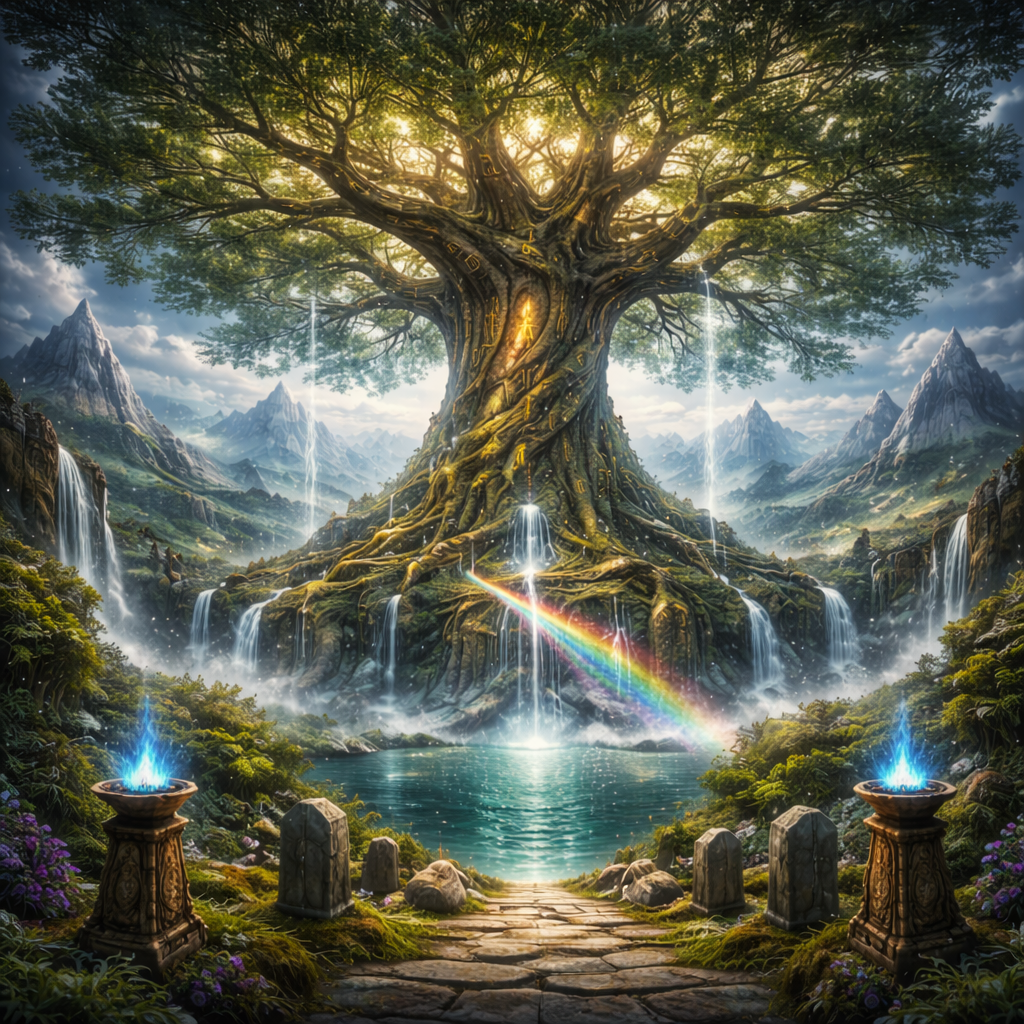 Yggdrasil in a mystical realm
