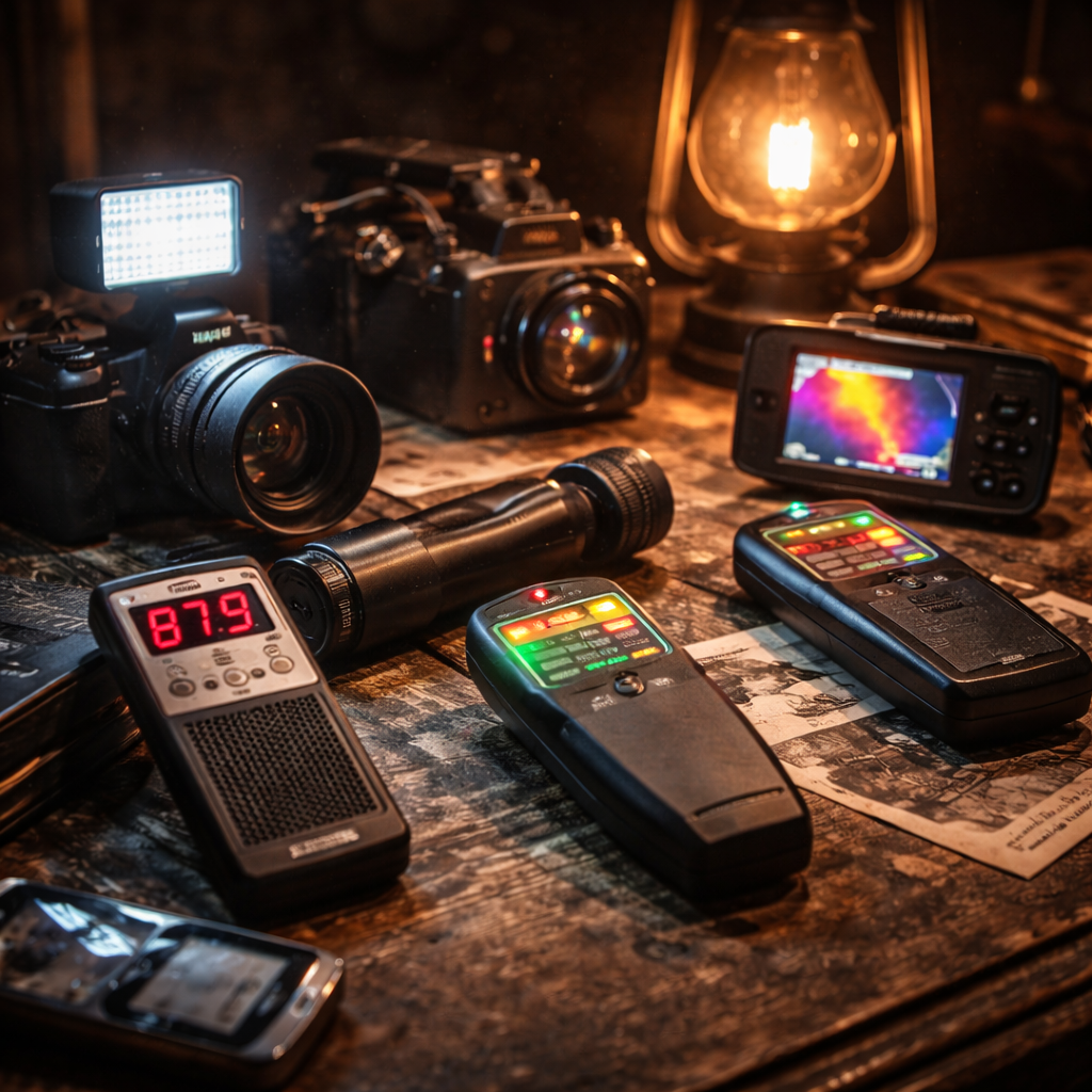 Paranormal investigation tools on display
