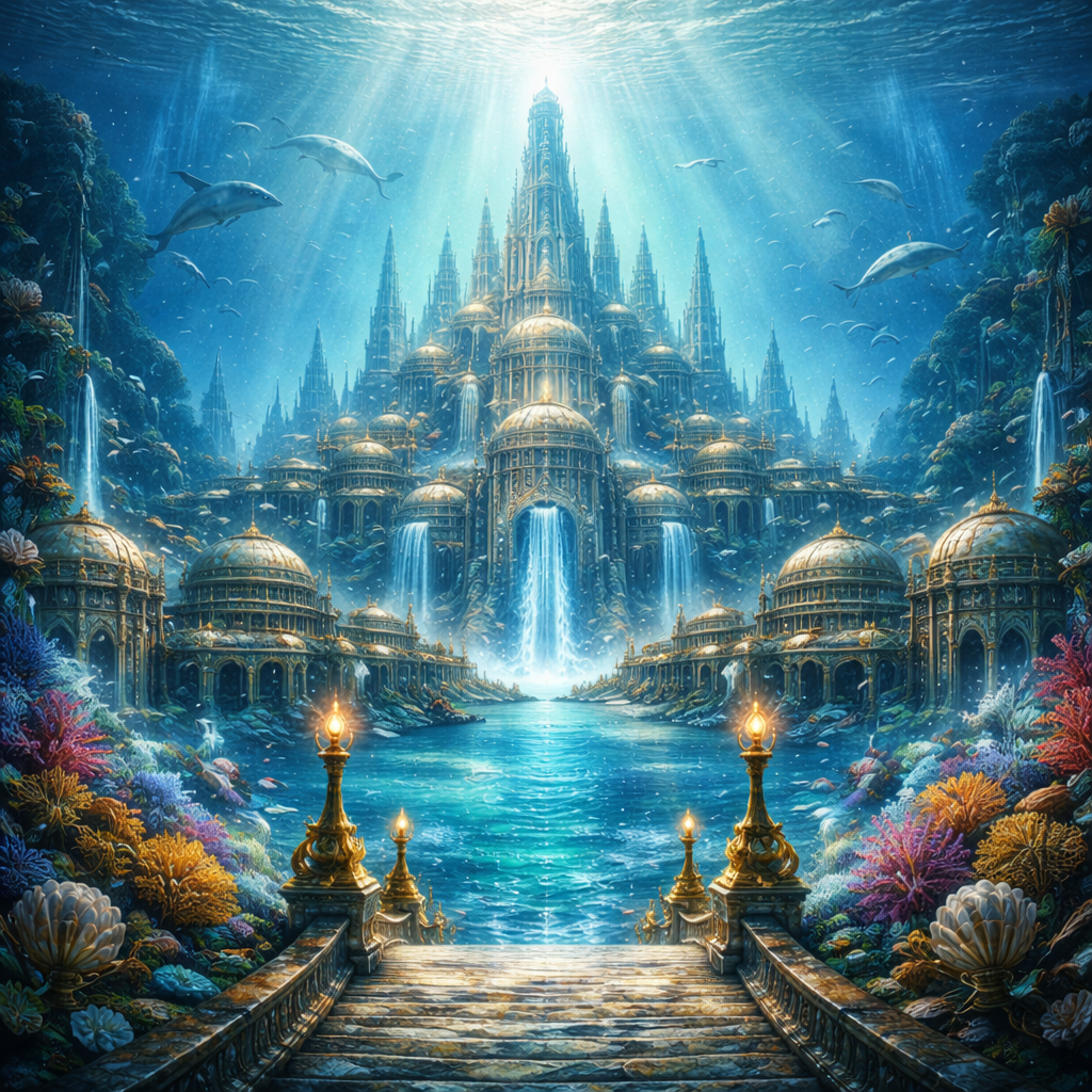 Sunlit Atlantis beneath the waves