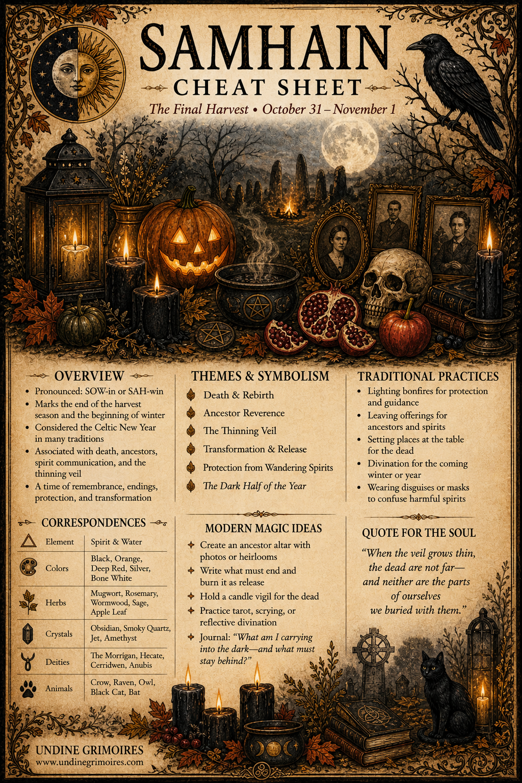 Samhain Cheat Sheet