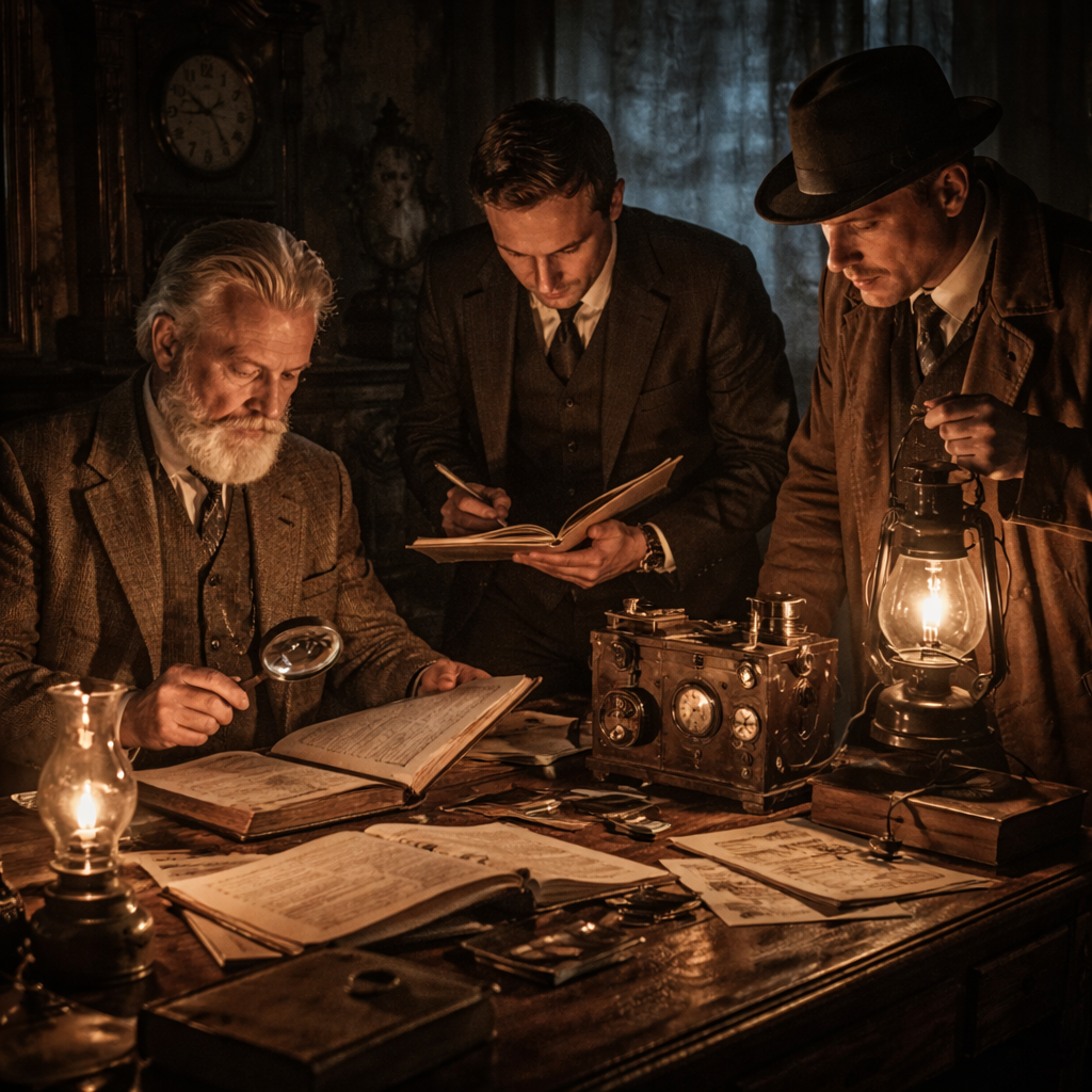 Victorian ghost hunters in action