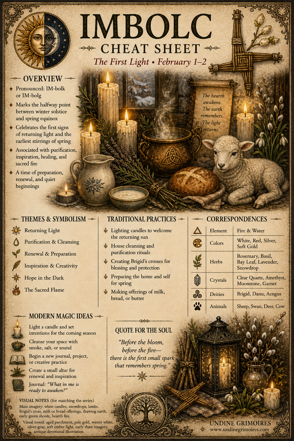Imbolc Cheat Sheet