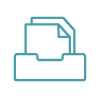 Outline of a file folder icon.