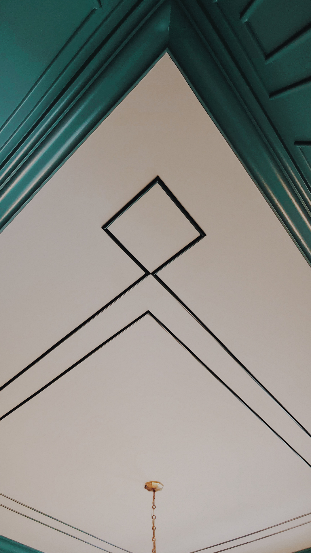 Custom ceiling panel design with trim detail in Greenville SC