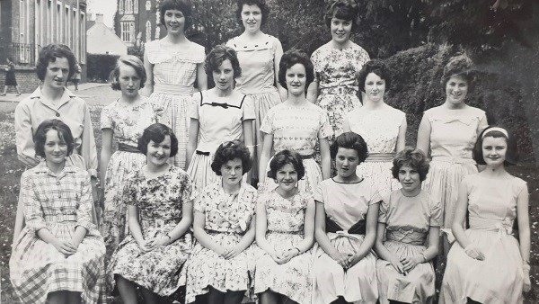 Students pictured in the school gardens in 1961