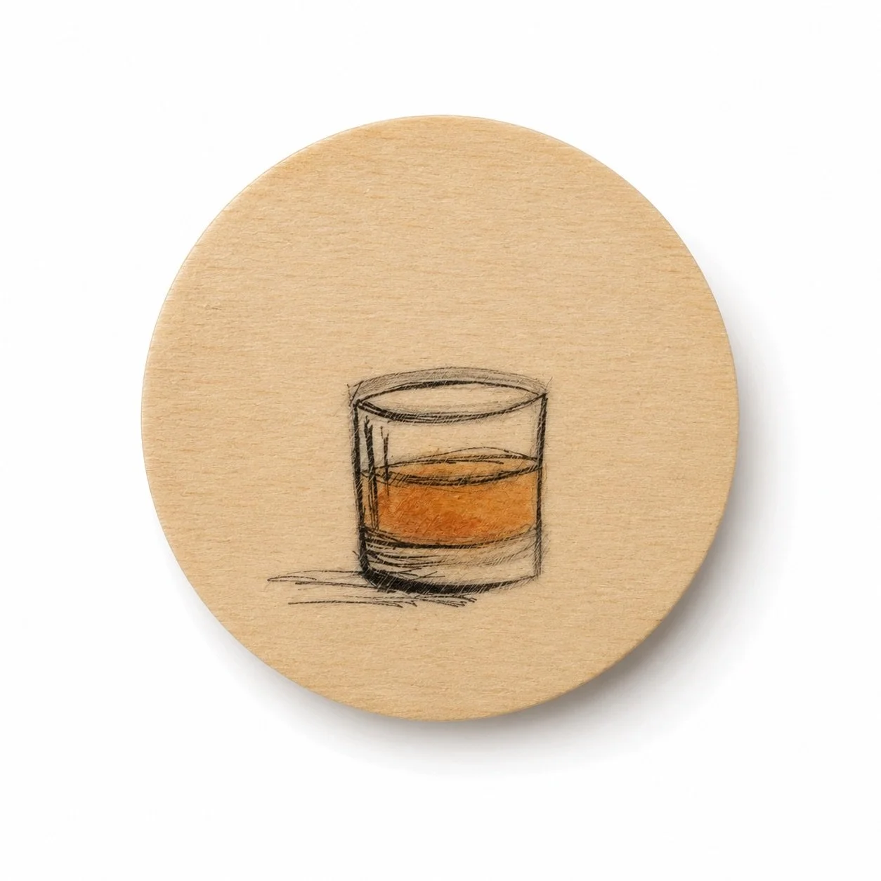 Bourbon Glass Hand-Painted Wooden Magnet
