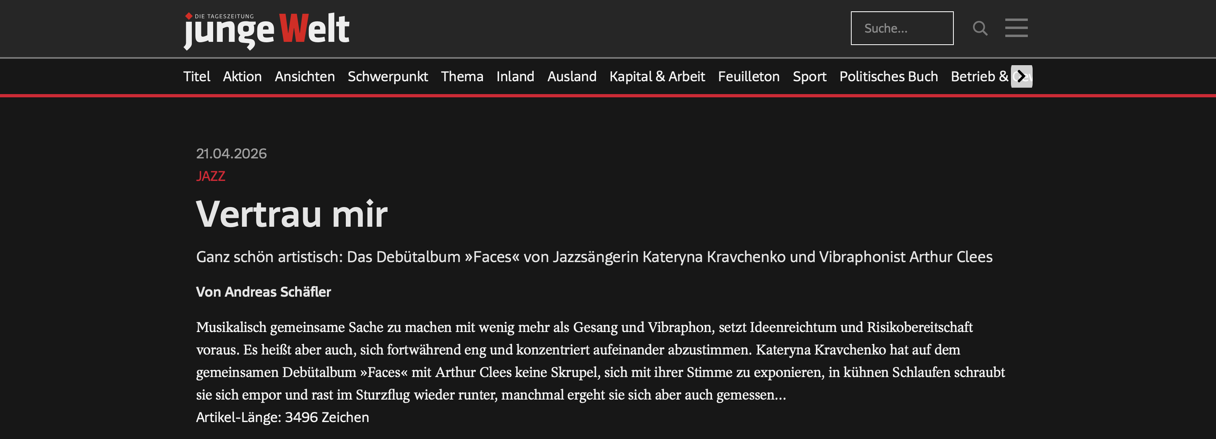 Junge Welt 24.04.2026