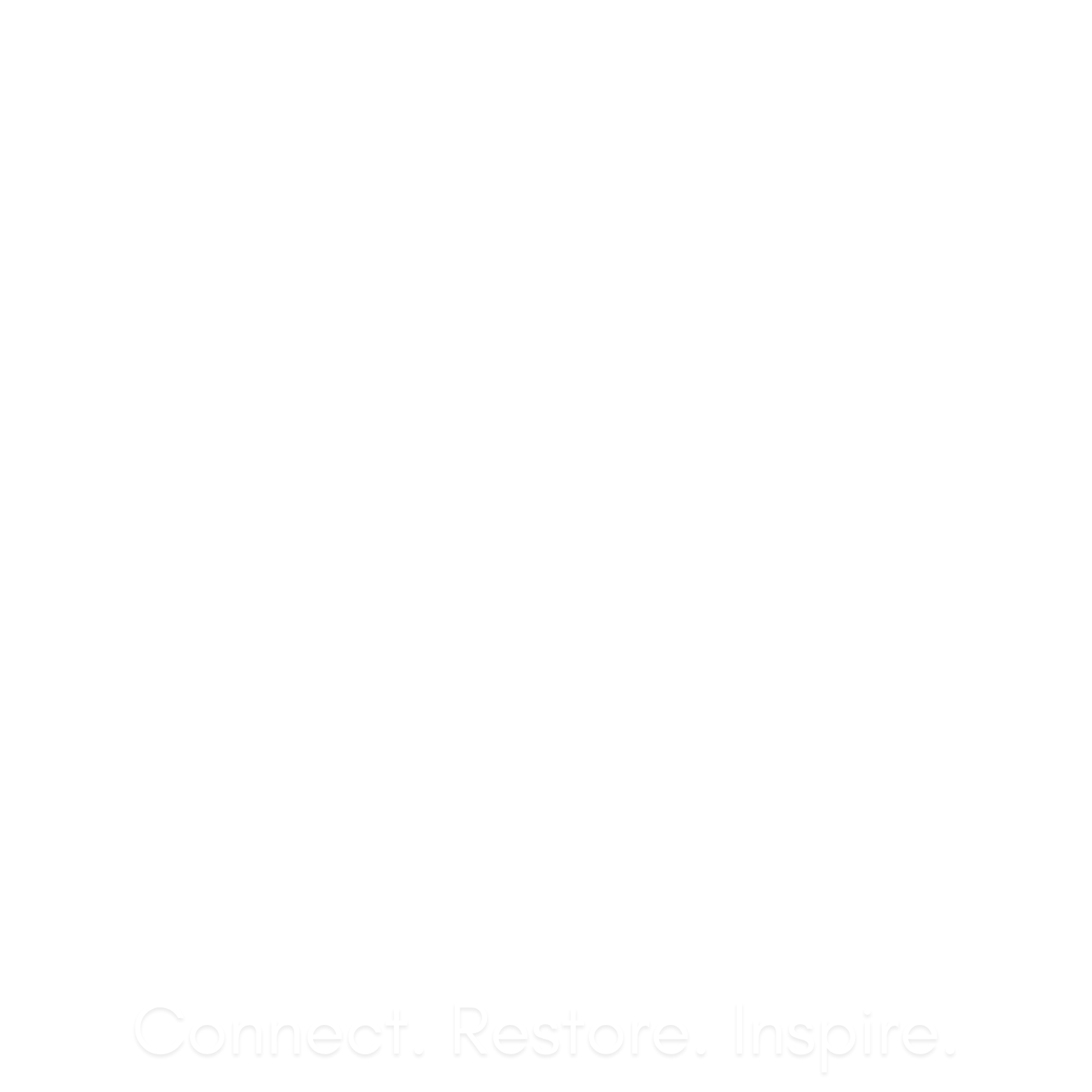 Logo with the words "Thrive Psychology" inside a circle, with the tagline "Connect. Restore. Inspire." below.