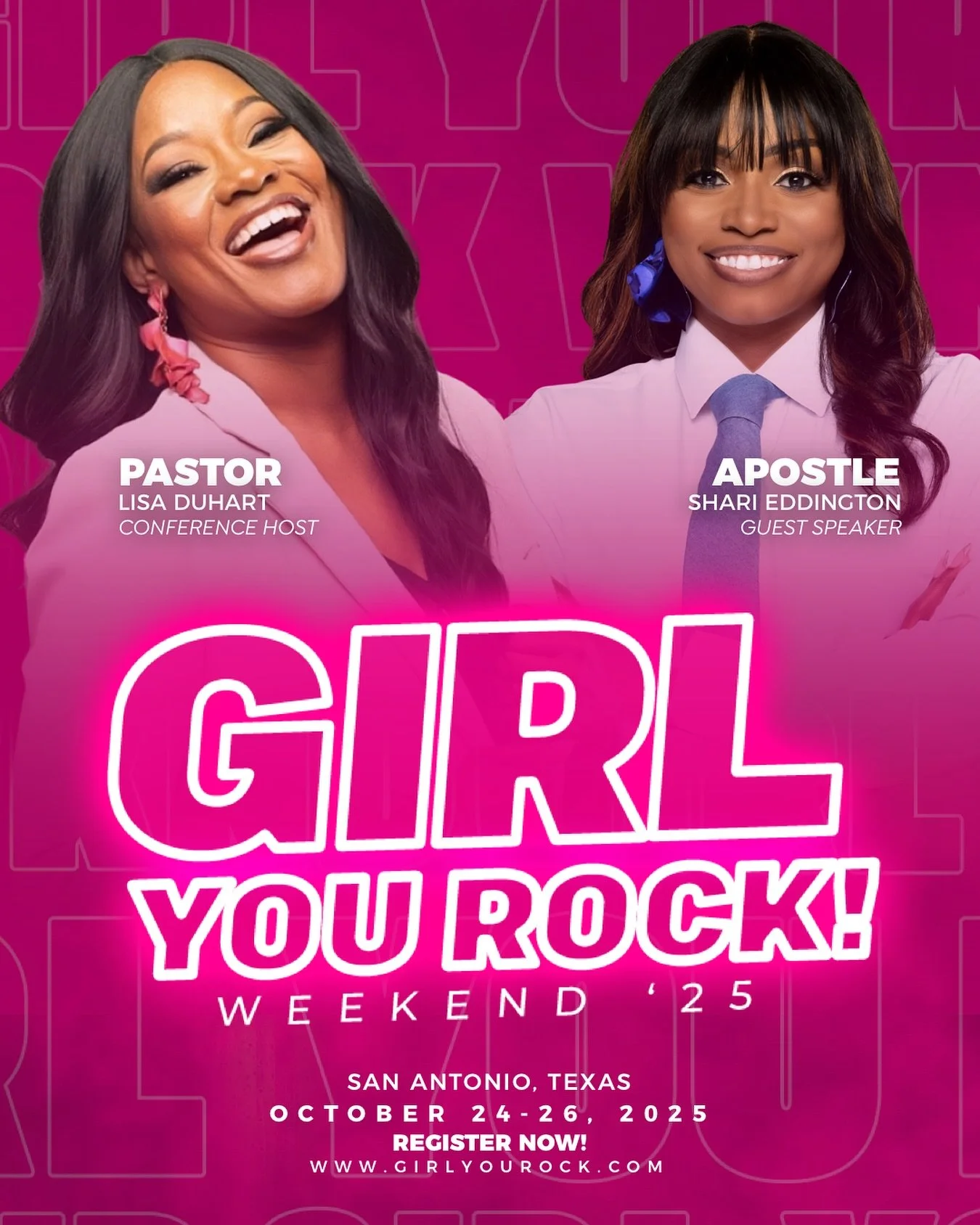 And we have the ultimate FIREBALL joining us for GYR Weekend! We will have Apostle @iamsharieddington in the ROOM!! She is one of the Pastors of @liberatedallas and apart of #ROCKGLOBAL So yall KNOW, this is gonna be a FAMILY AFFAIR! 

Dallas Family,