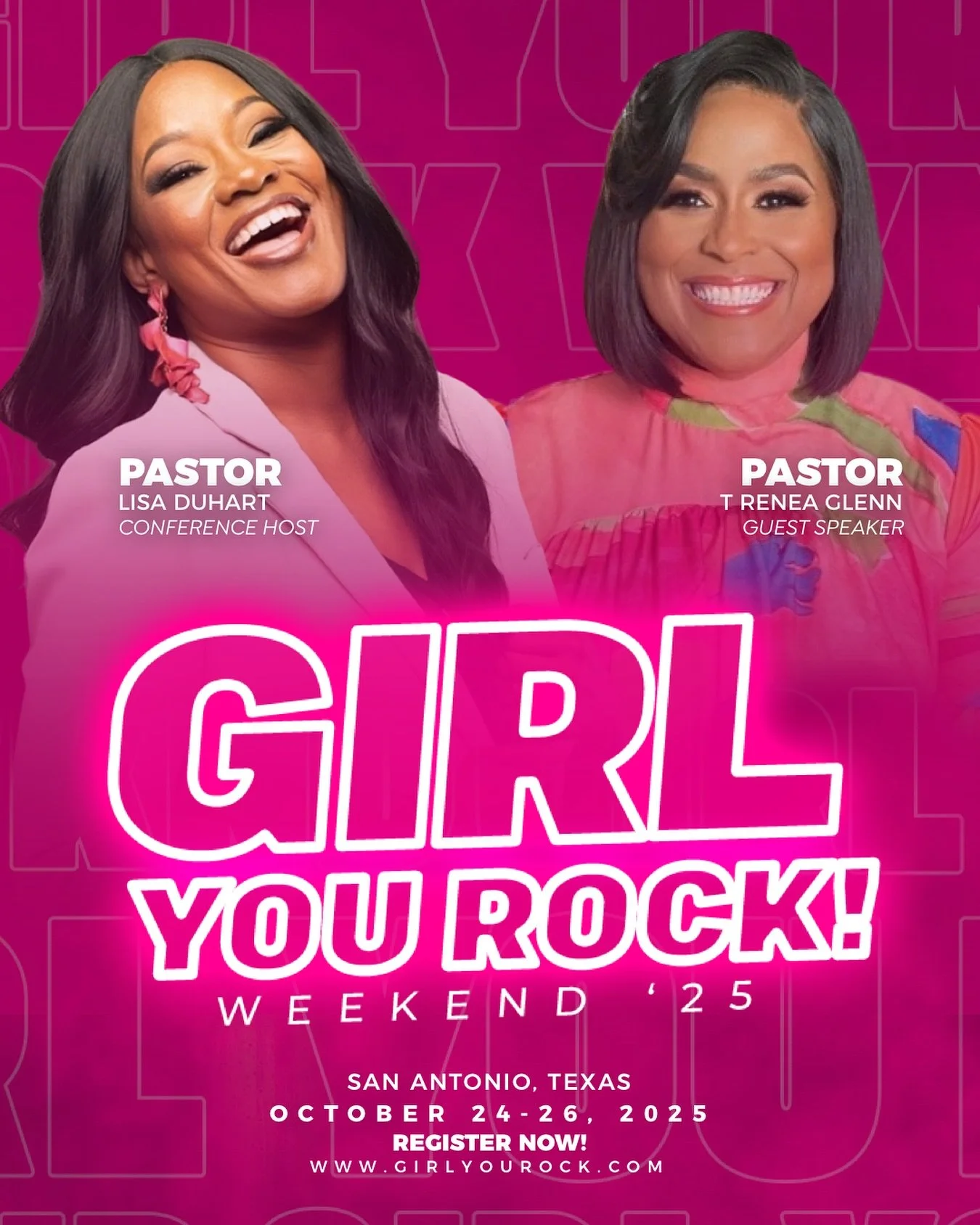 GIIIIRRRLLLLLLL&hellip;. make sure you have your prayer cloth, personal packet of tissues, eye drops, maybe even a water bottle for THEEEEE Pastor T. Renea Glenn!!!!

We are so excited to have such a powerhouse in our midst. We already know GLORY fol